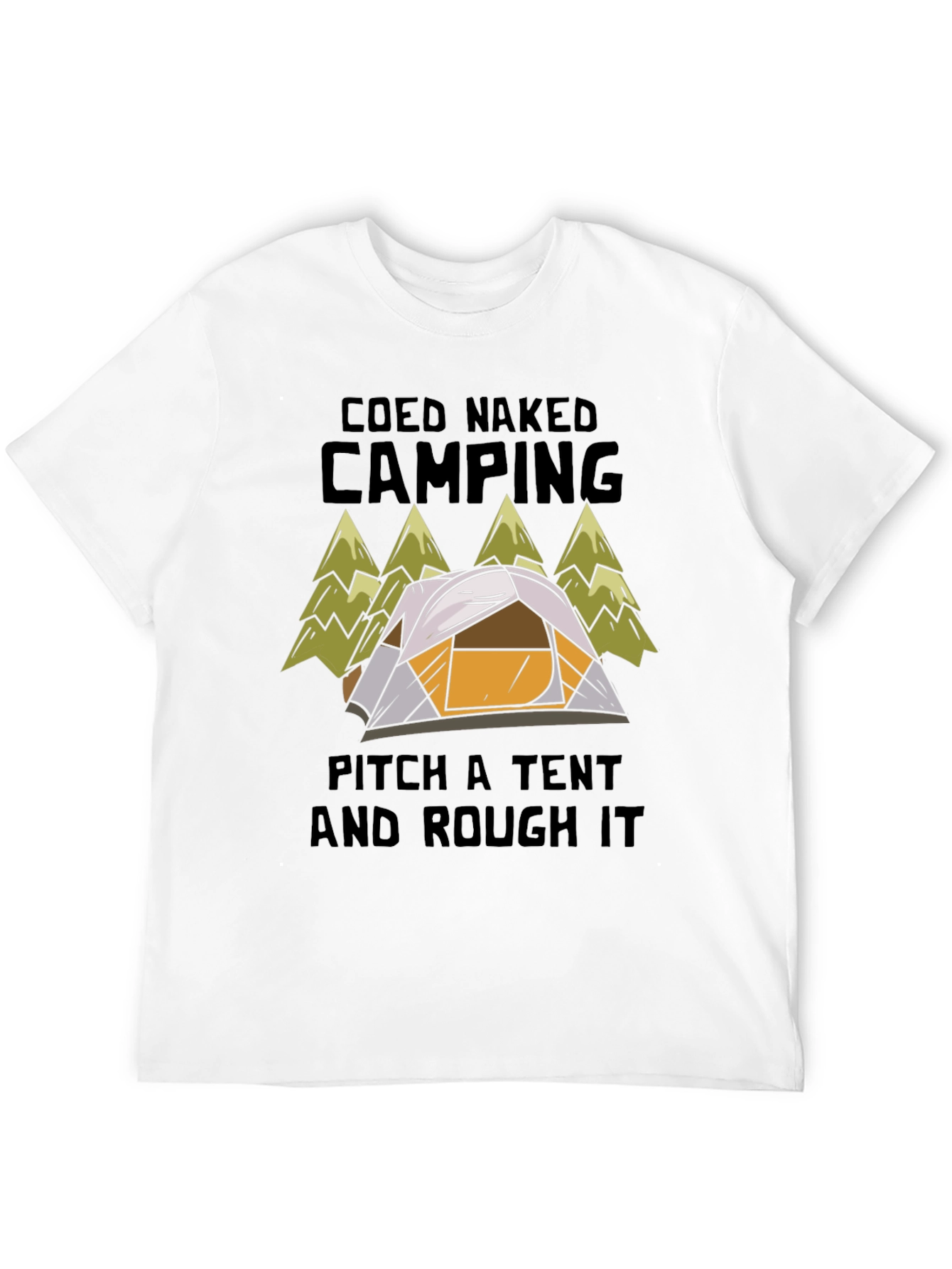 Black Coed Naked Camping Tent T-Shirt view 12