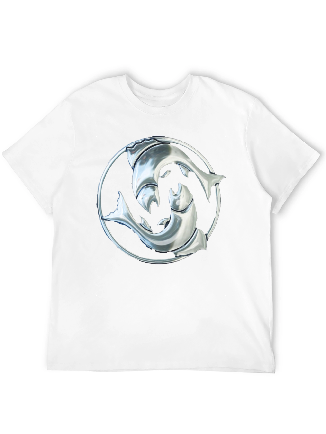 Black Dolphin Yin Yang Graphic Tee - Black Cotton Blend view 12