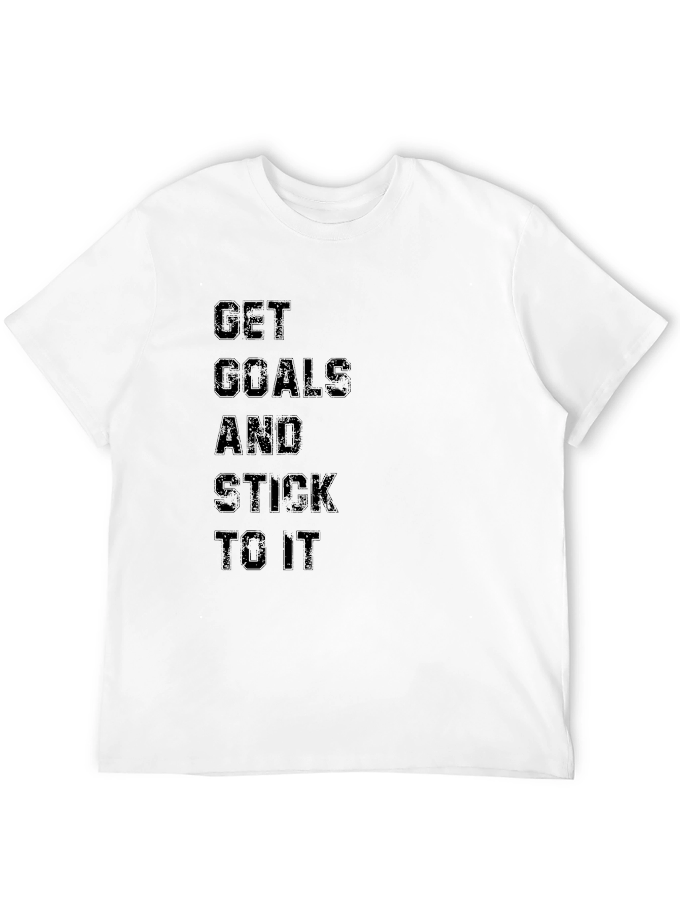 Motivational Black T-Shirt - Get Goals and Stick To It - 12