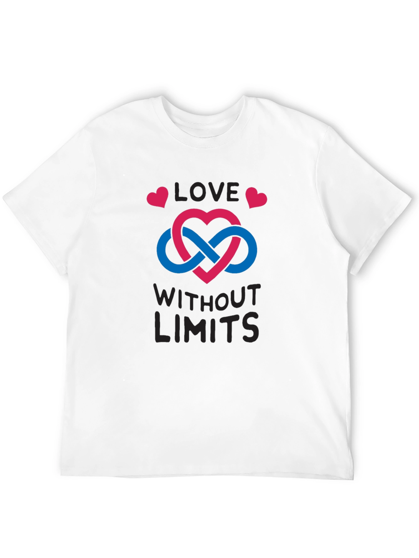Black Love Without Limits T-Shirt - Infinity Heart Design view 12
