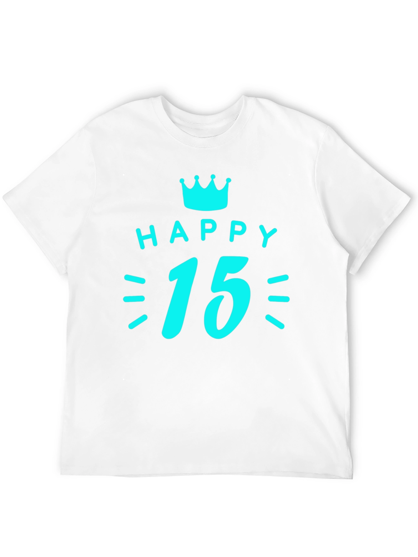 Black Happy 15th Birthday T-Shirt - Black Graphic Tee view 12