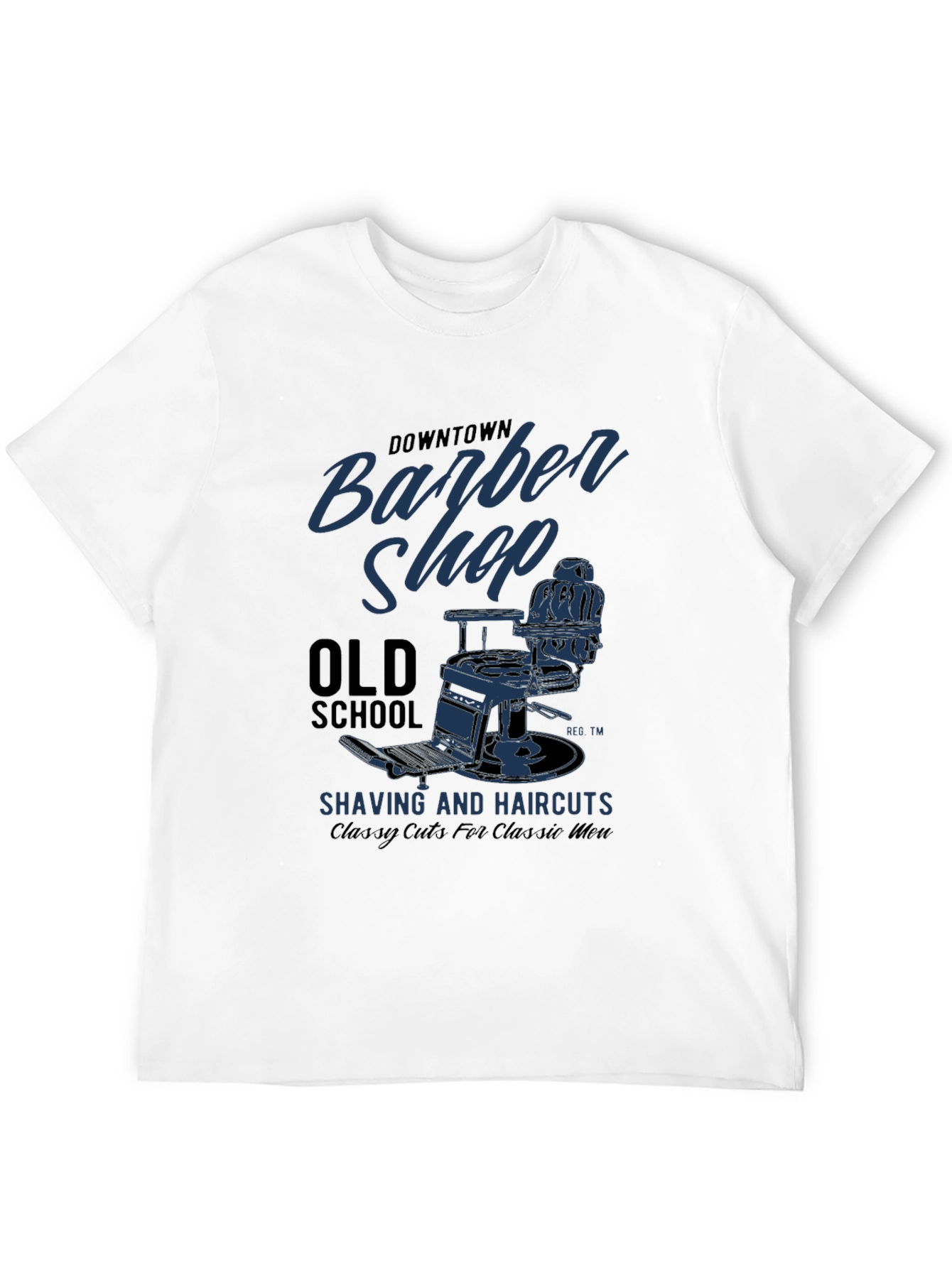 Black Downtown Barber Shop Old School Graphic T-Shirt view 12