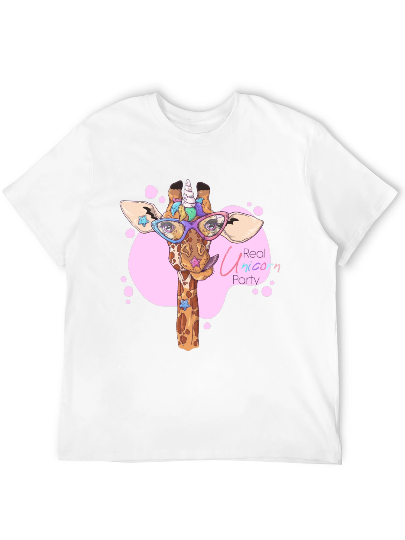 Black Giraffe Unicorn Party T-Shirt - Cute Cartoon Design view 12