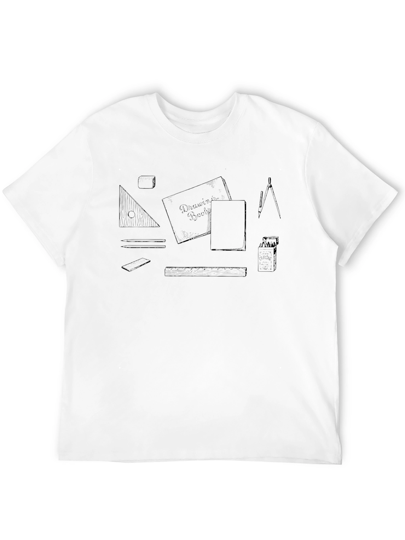 Black Drawing Tools Graphic Print T-Shirt view 12