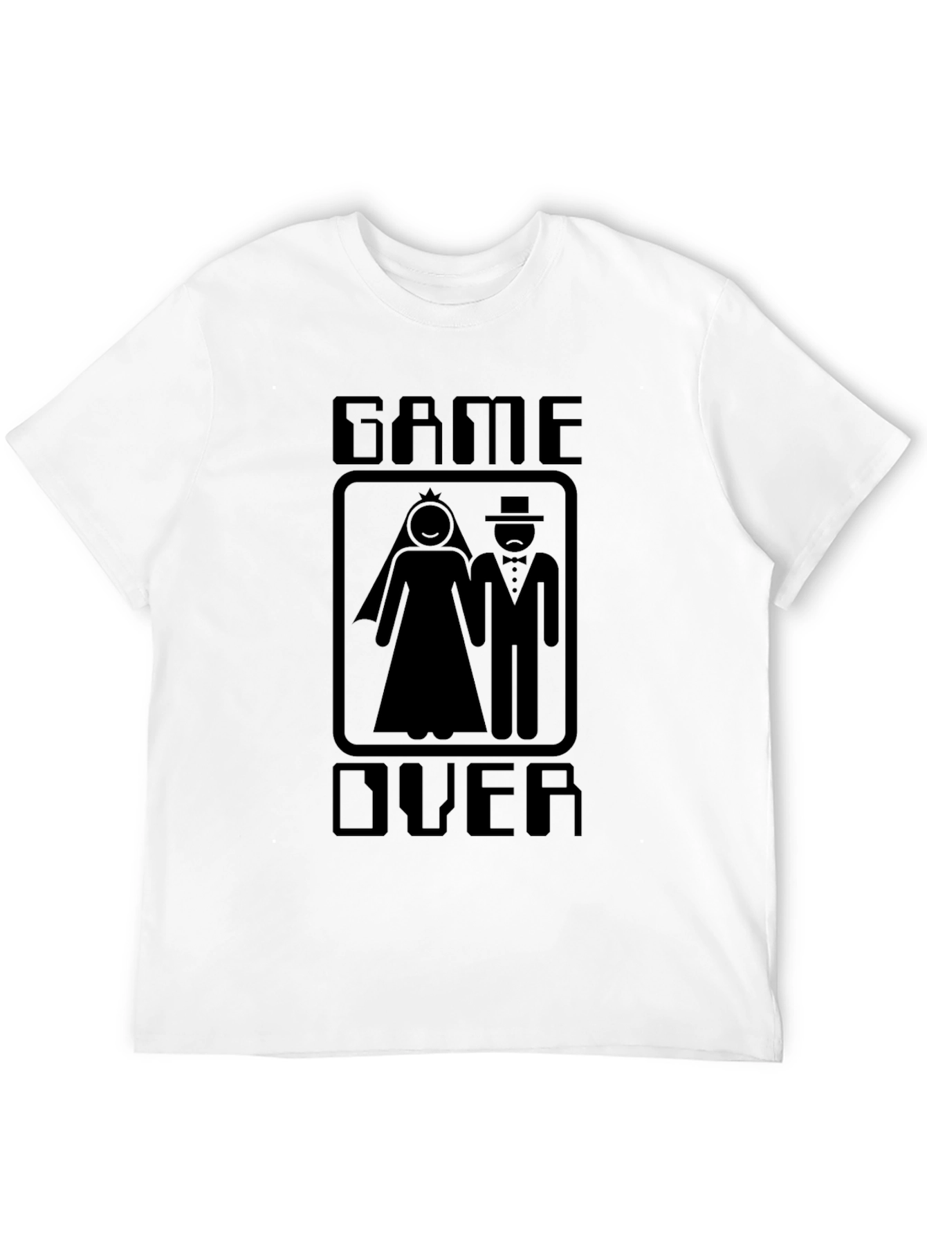 Black Game Over Wedding T-Shirt - Funny Groom Gift view 12