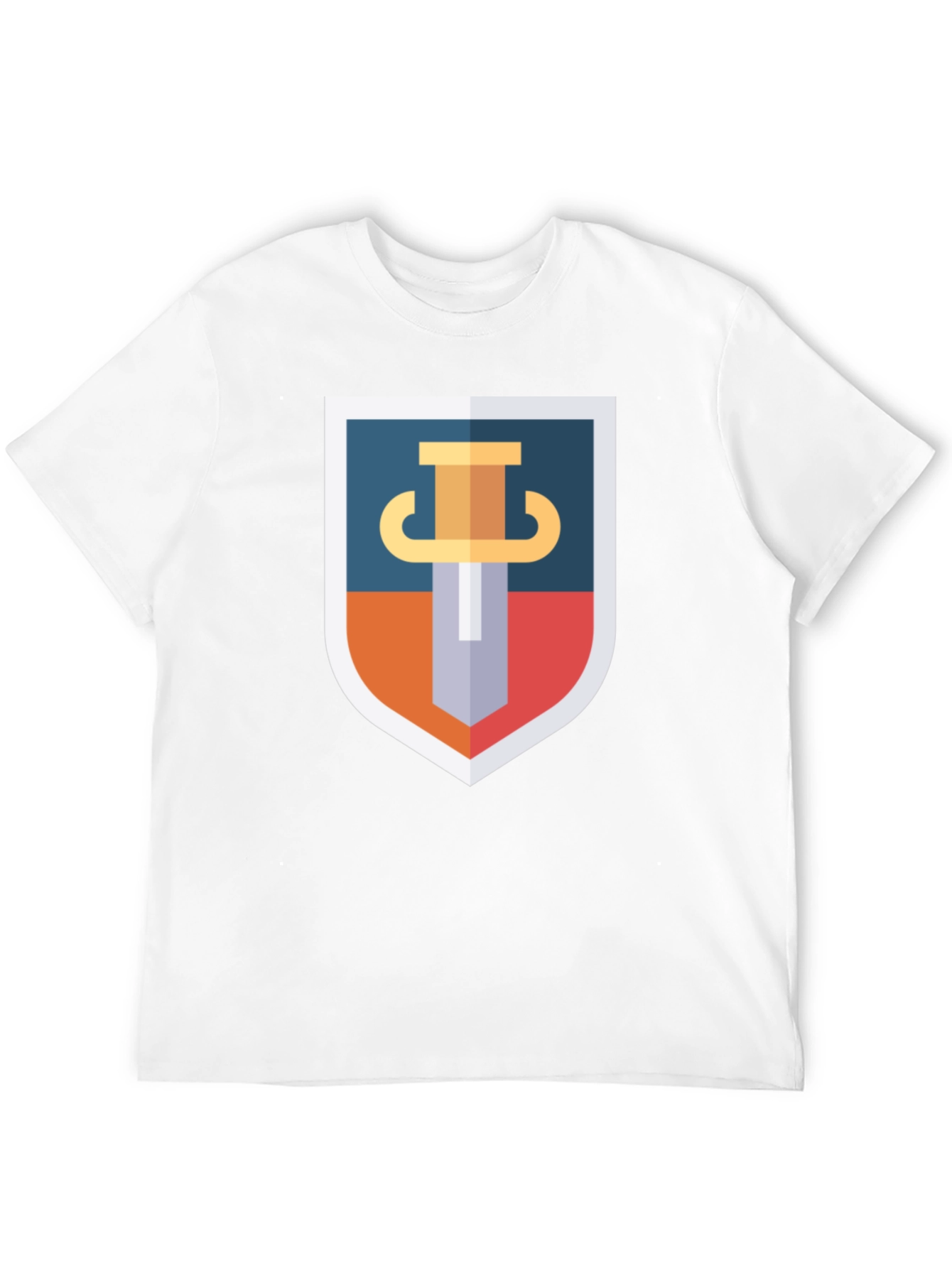 Black Sword Shield Graphic Tee - Black Cotton T-Shirt view 12