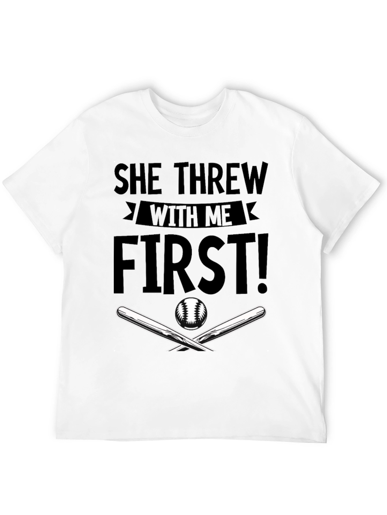 Black She Threw With Me First Baseball T-Shirt view 12