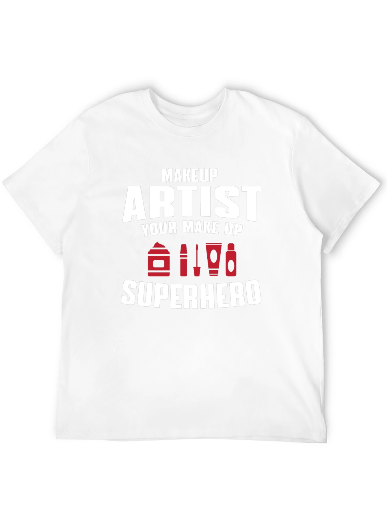 Black Makeup Artist Superhero T-Shirt - Black Crew Neck Tee view 12