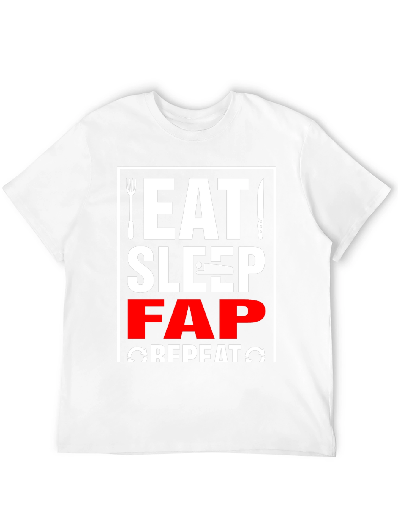 Black Eat Sleep Fap Repeat Graphic Tee - Black view 12