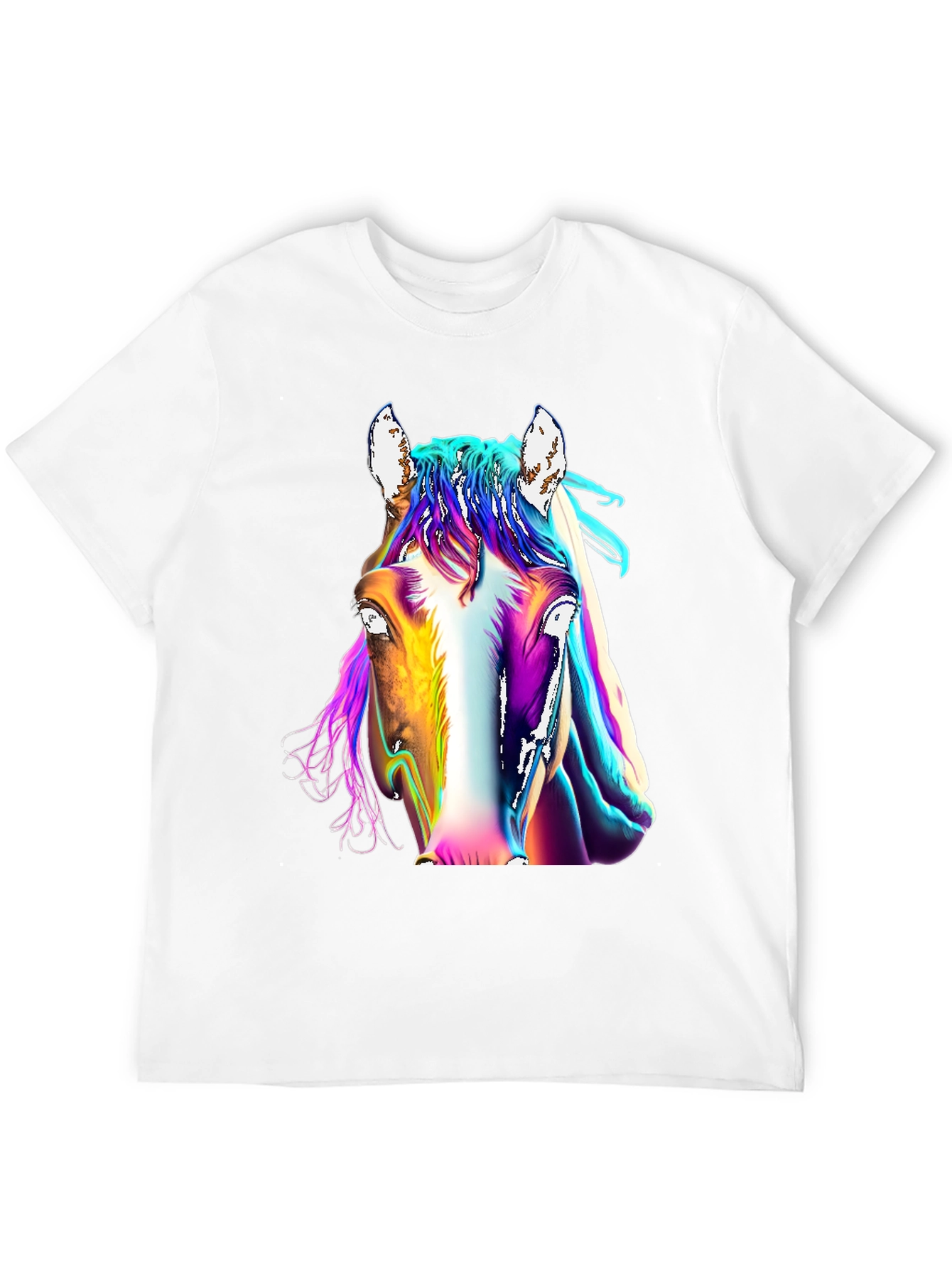 Black Colorful Horse Graphic Tee - Unisex T-Shirt view 12