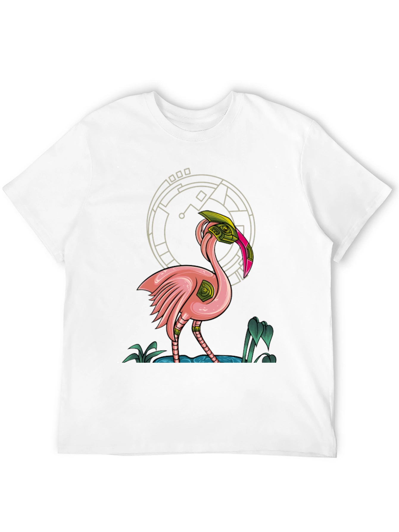 Black Cyberpunk Flamingo Graphic T-Shirt view 12