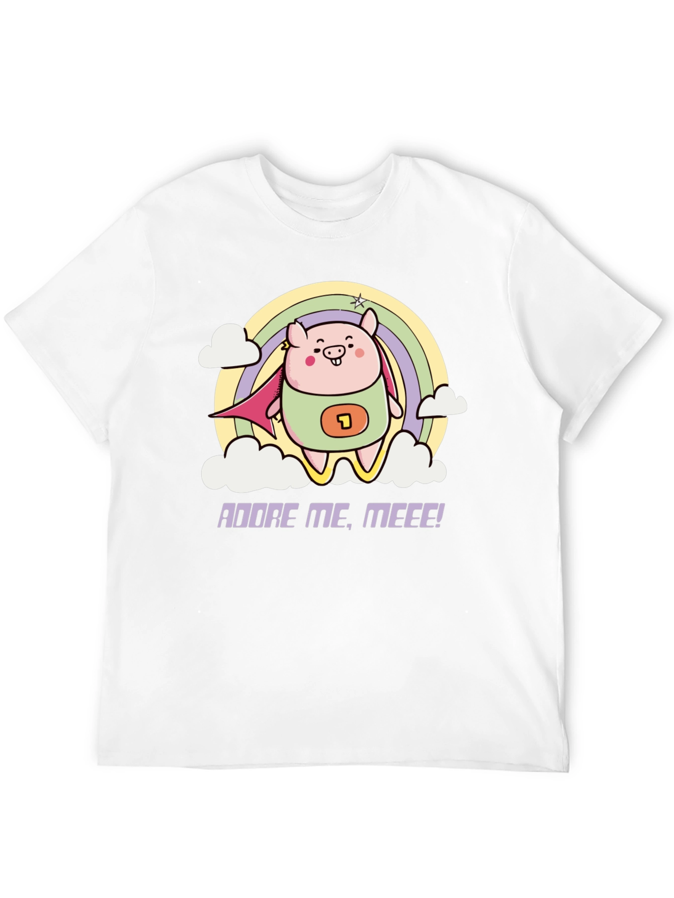 Black Adorable Superhero Pig T-Shirt view 12