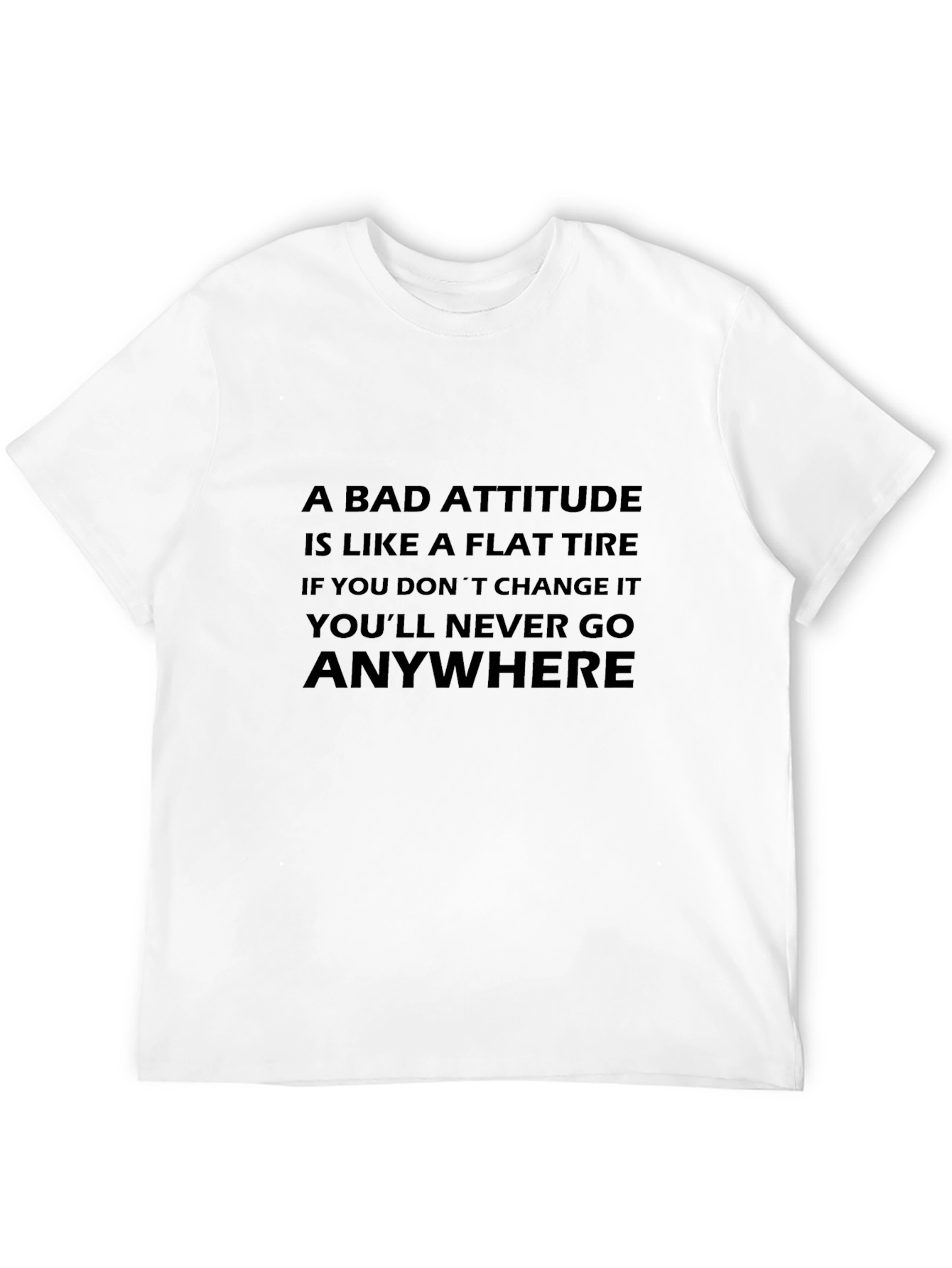 Black Men's Black T-Shirt - Bad Attitude Quote view 12