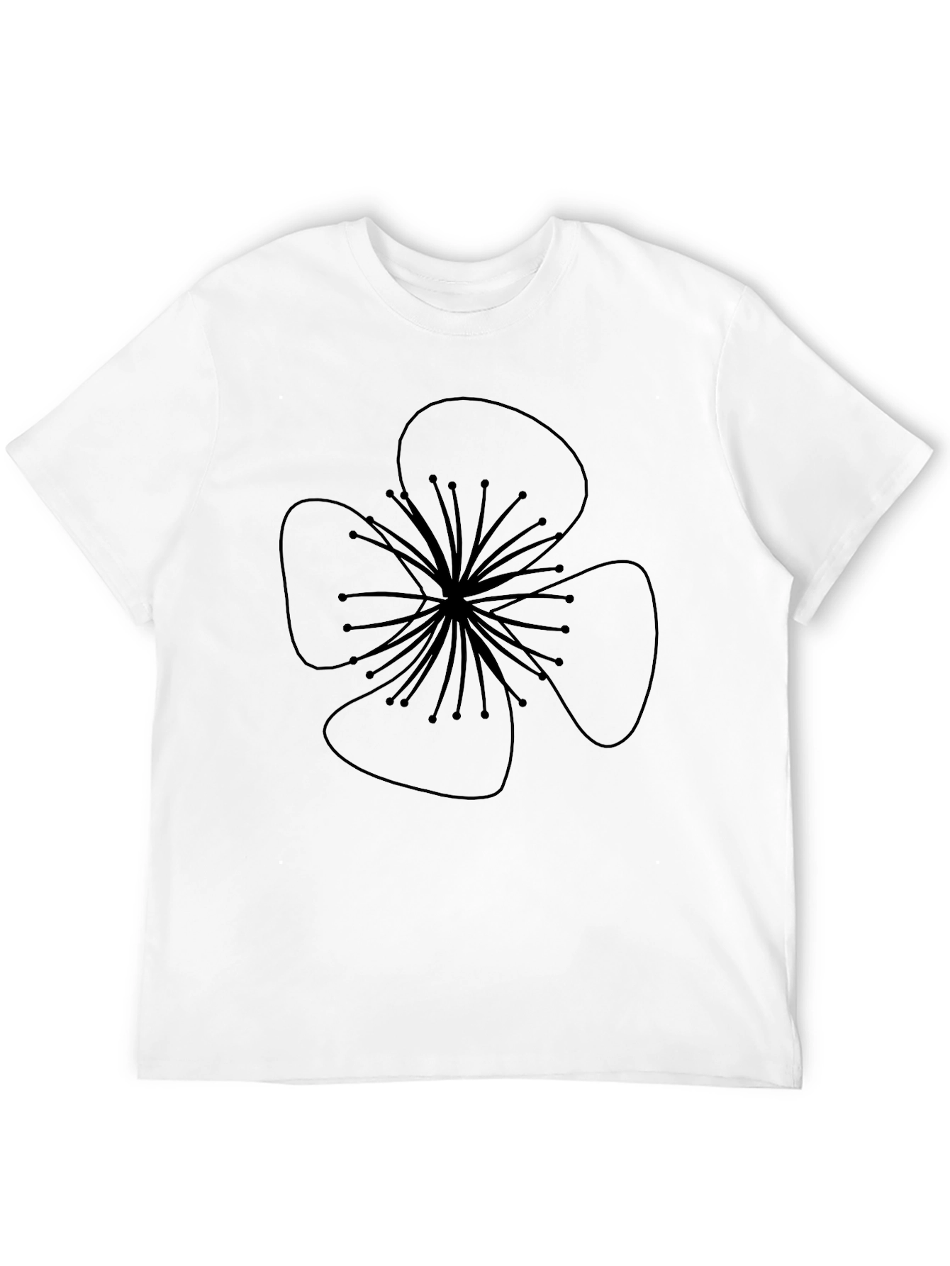 Black Black T-Shirt with Flower Design view 12