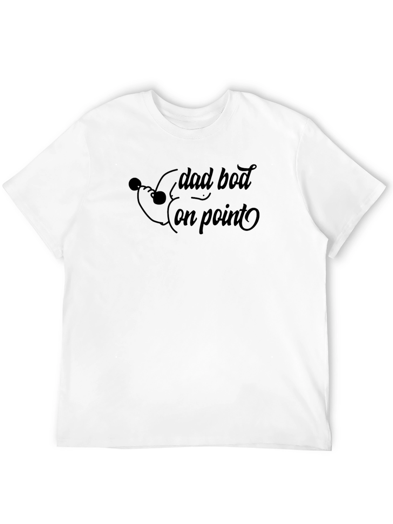 Black Dad Bod On Point Men's Black T-Shirt view 12