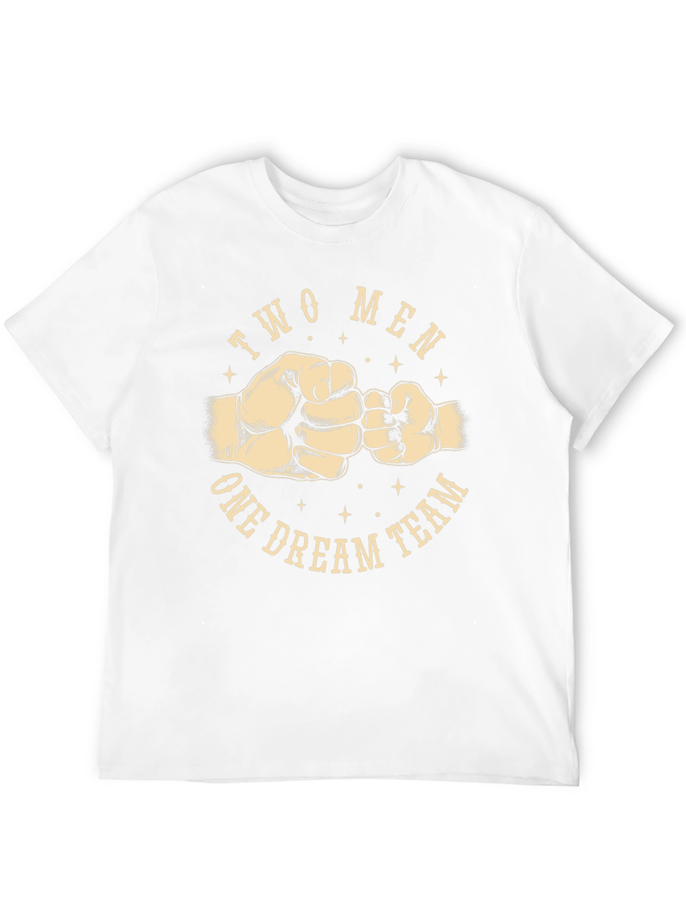 Black Two Men One Dream Team Graphic Tee - Black Cotton T-Shirt view 12