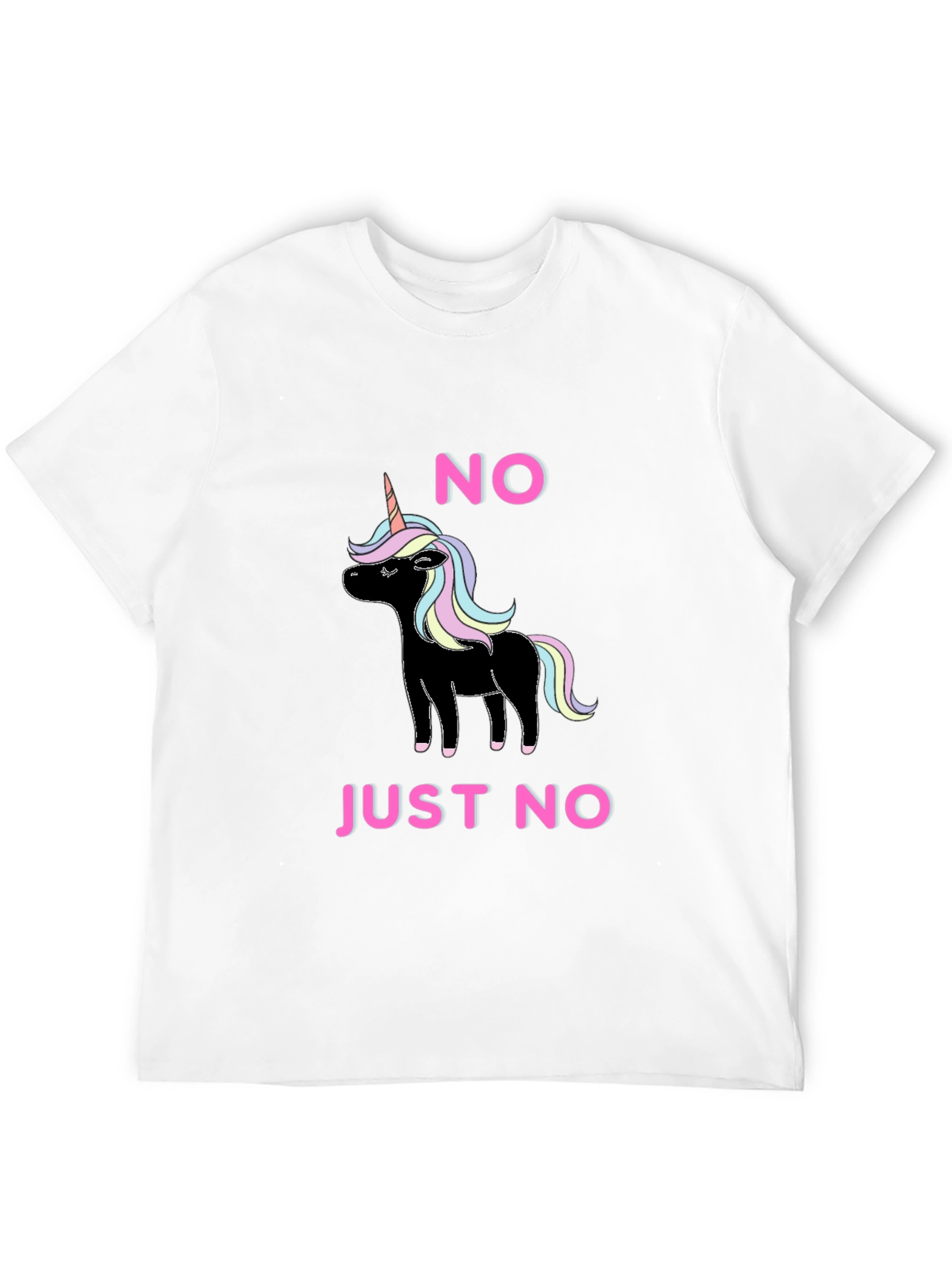 Black No Just No Unicorn T-Shirt Funny Graphic Tee view 12
