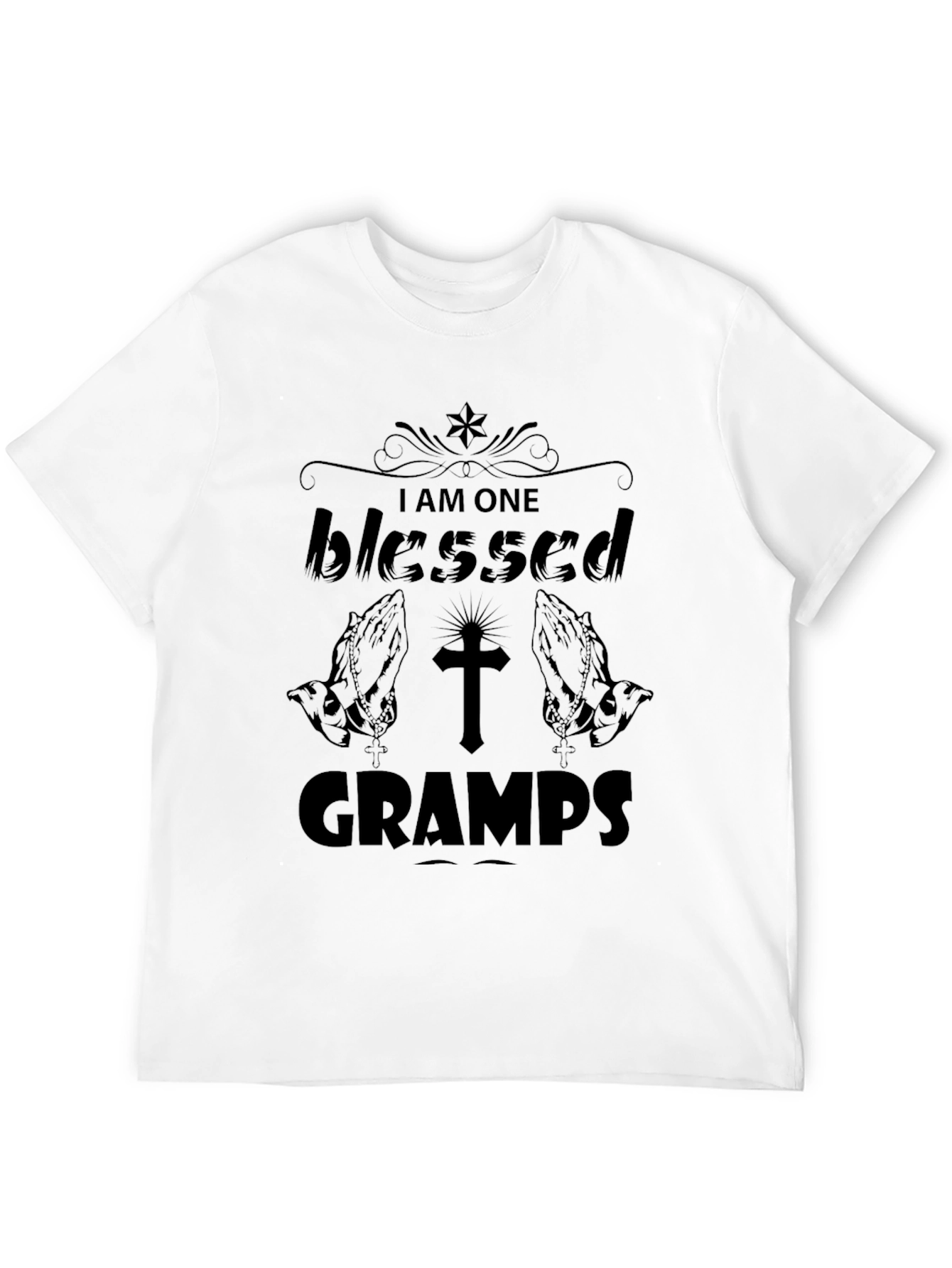 Black Blessed Gramps Black T-Shirt view 12