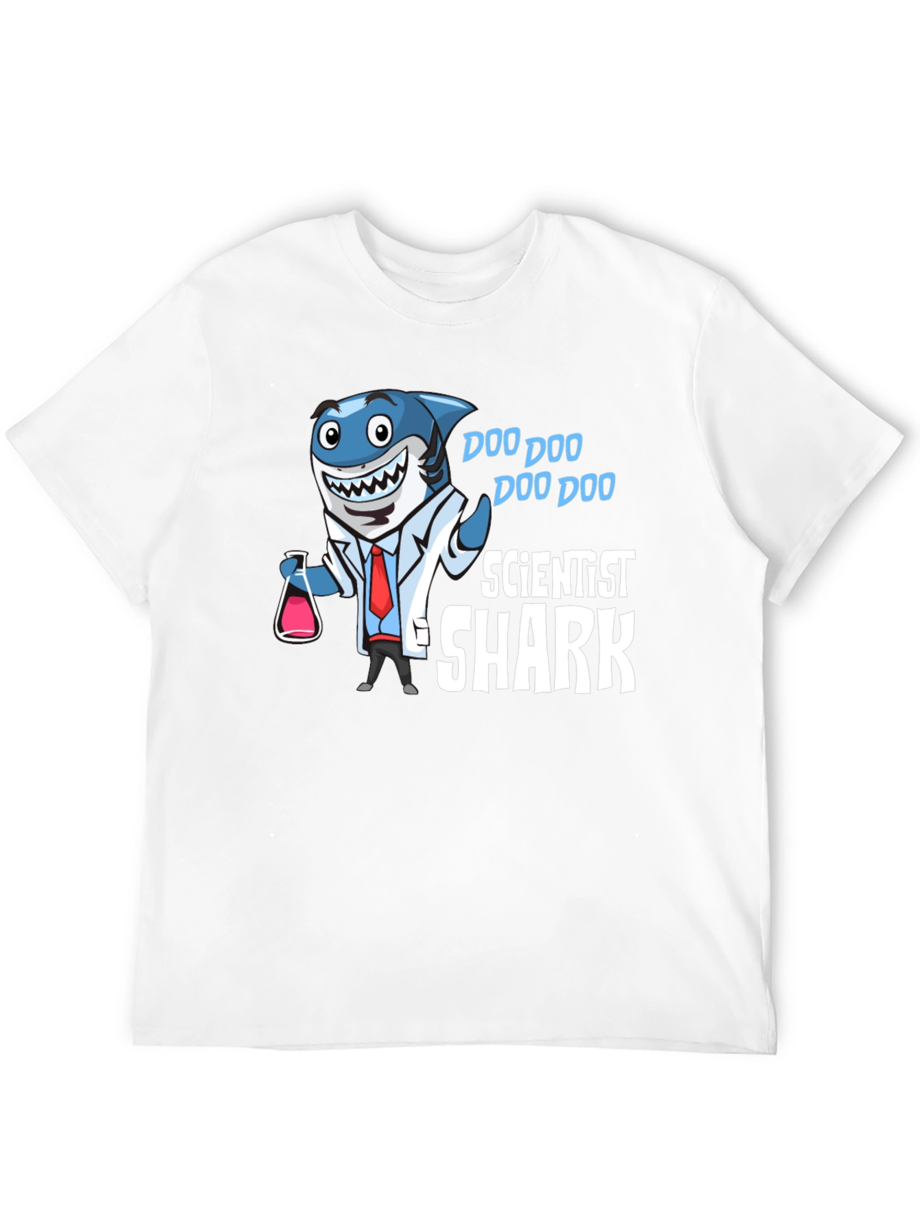 Black Scientist Shark T-Shirt Funny Graphic Tee view 12