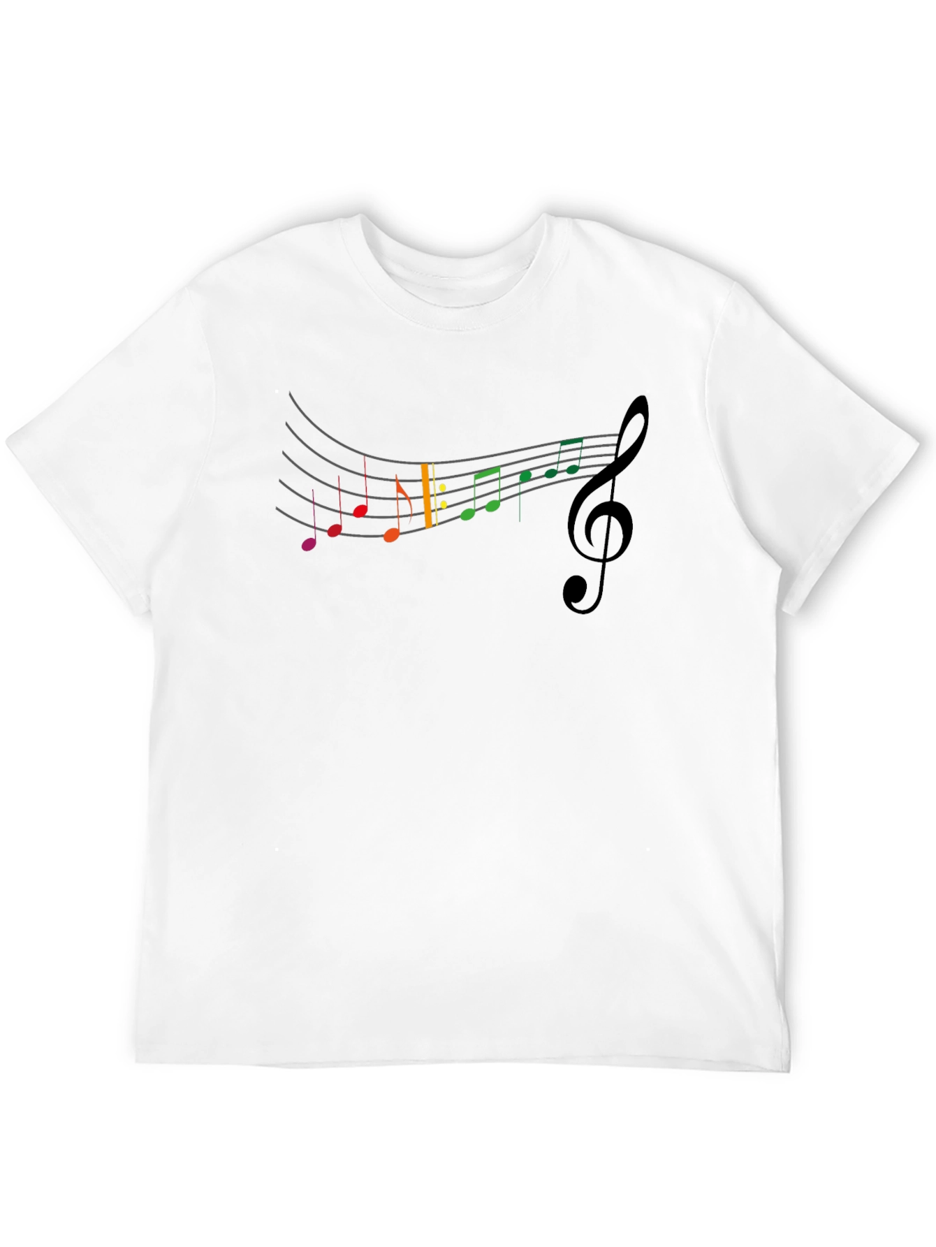 Black Rainbow Music Notes Crew Neck T-Shirt view 12