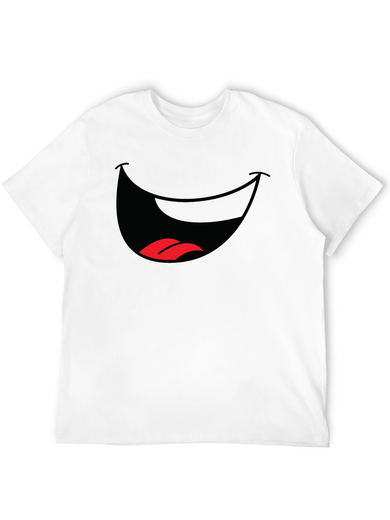 Black Funny Mouth Graphic T-Shirt - Black Cotton Tee view 12