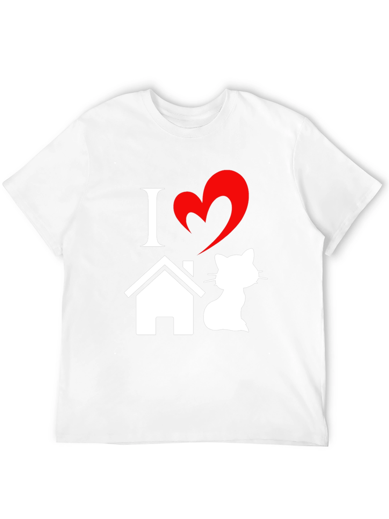 Black I Heart Home Cat T-Shirt - Novelty Pet Lover Tee view 12