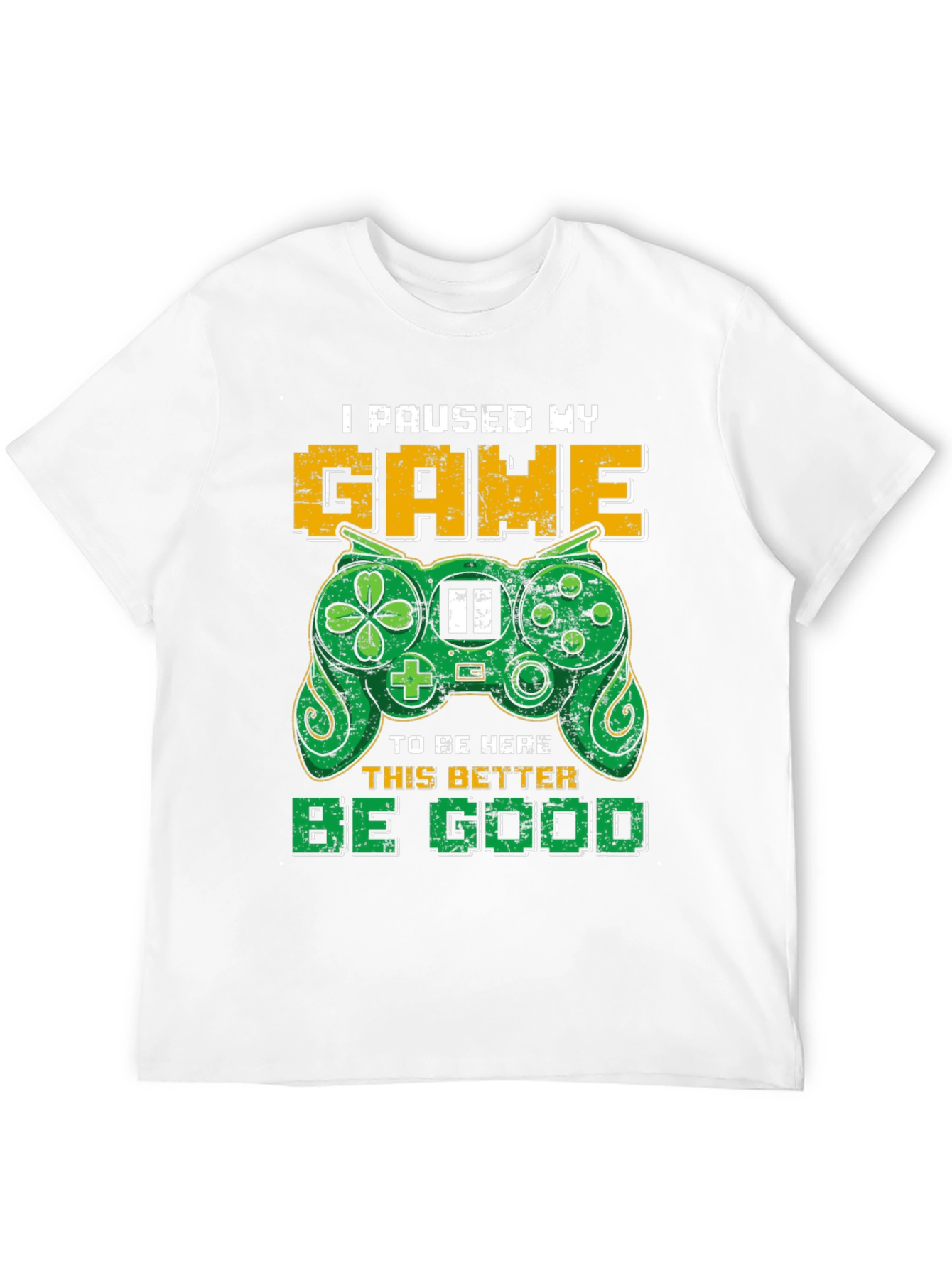 Black Gamer T-Shirt - "I Paused My Game" view 12