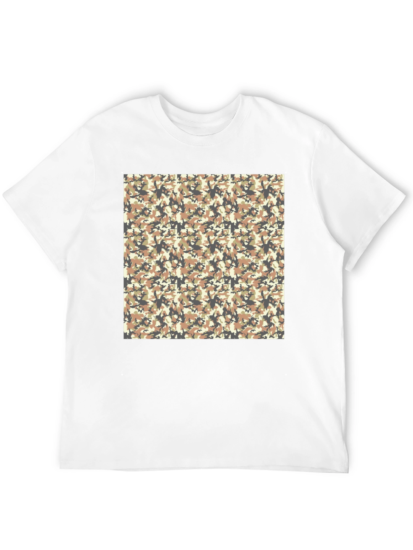 Black Camo Patterned Graphic Print Black T-Shirt view 12