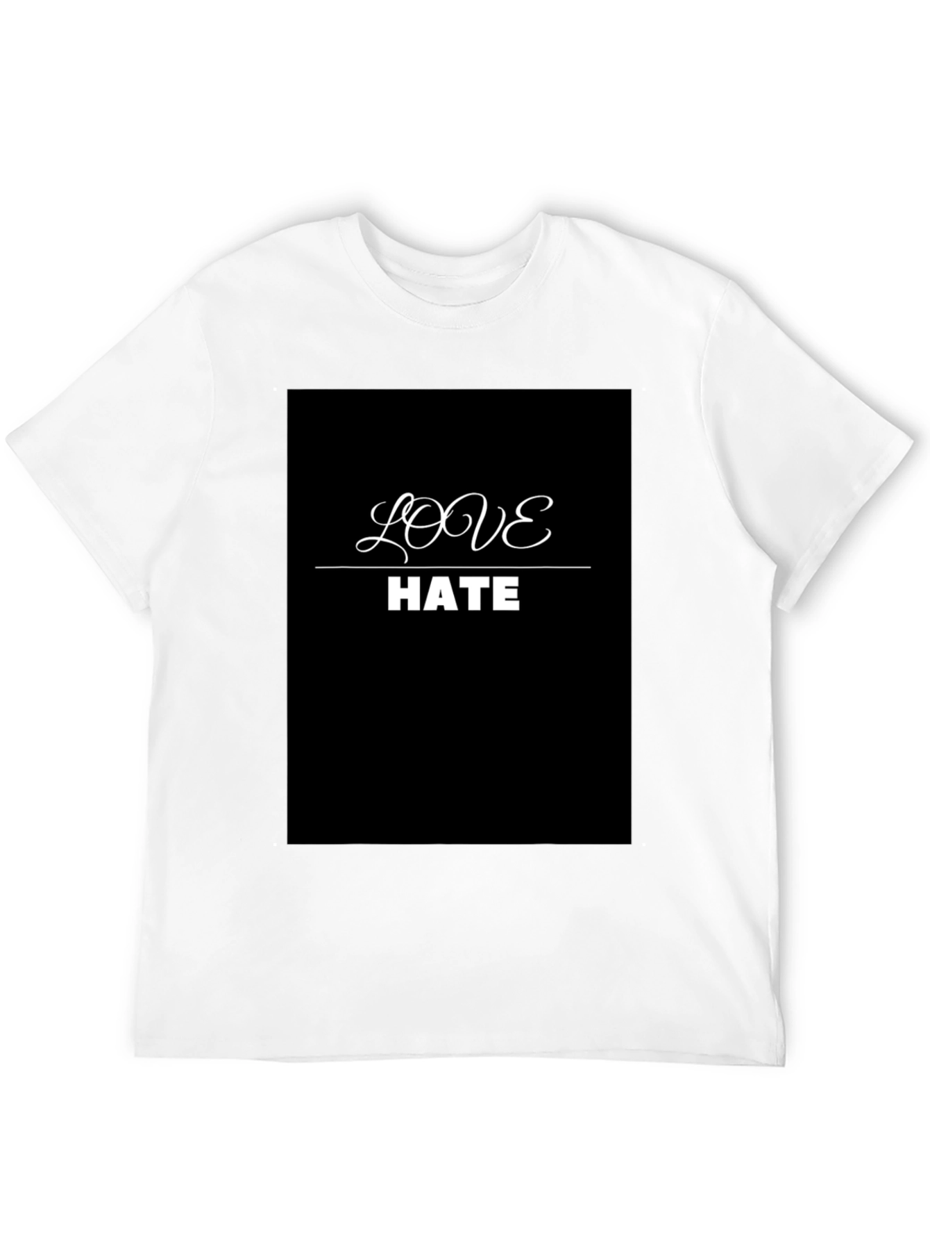 Black Love Hate Graphic Tee - Modern Contrast view 12