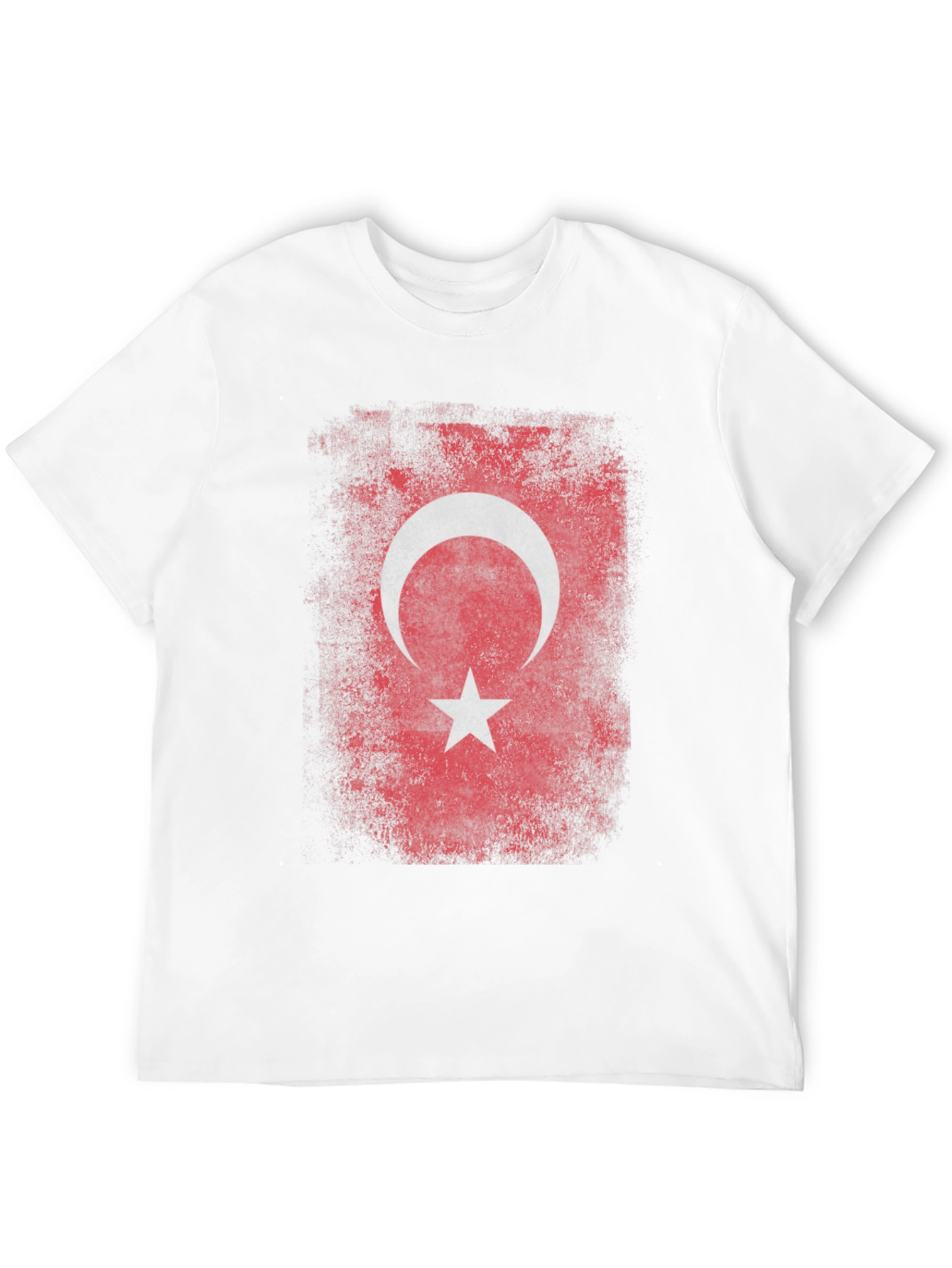 Black Turkish Flag Graphic T-Shirt - Distressed Design view 12