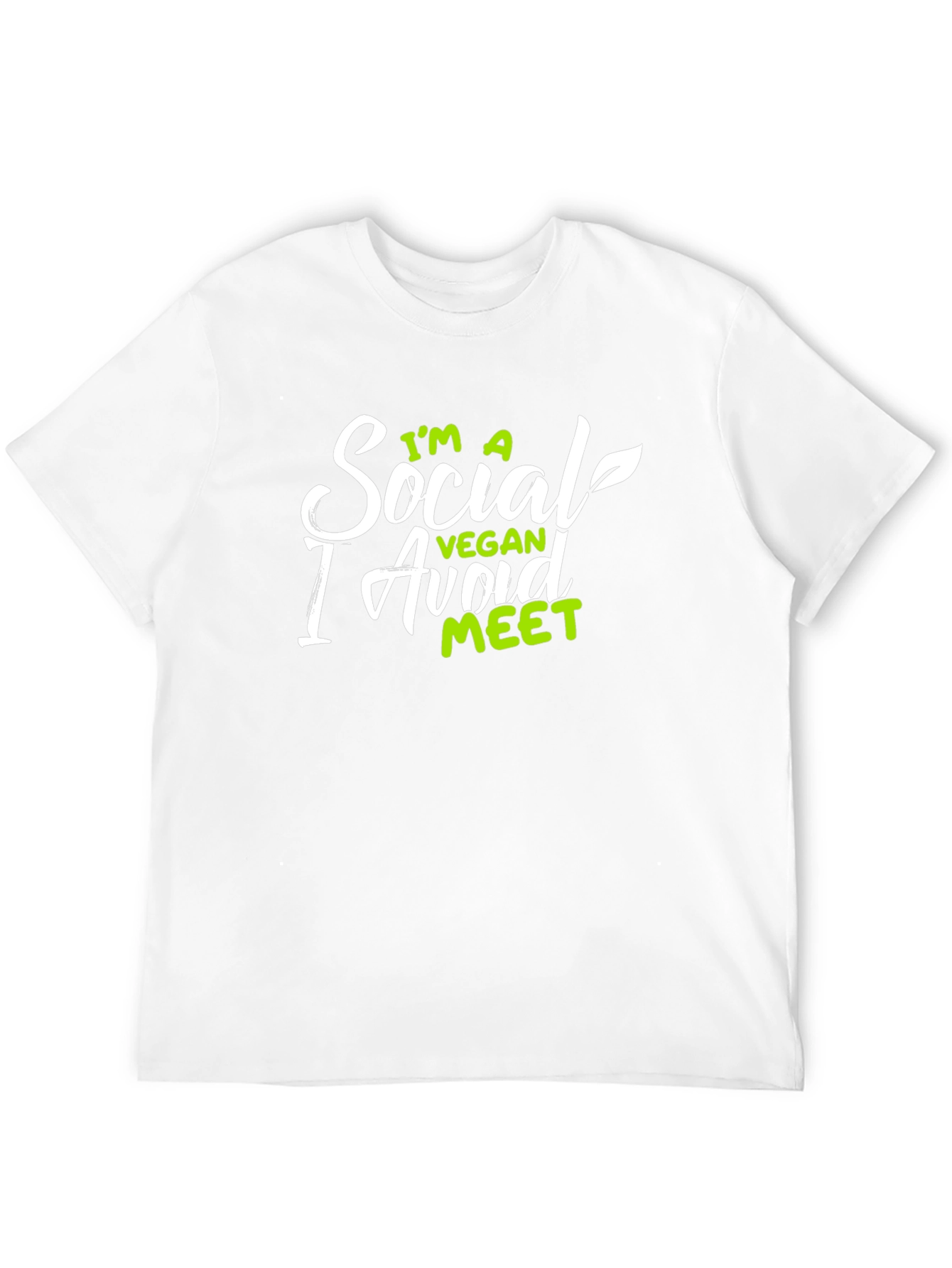 Black Social Vegan Avoid Meet Slogan Tee view 12