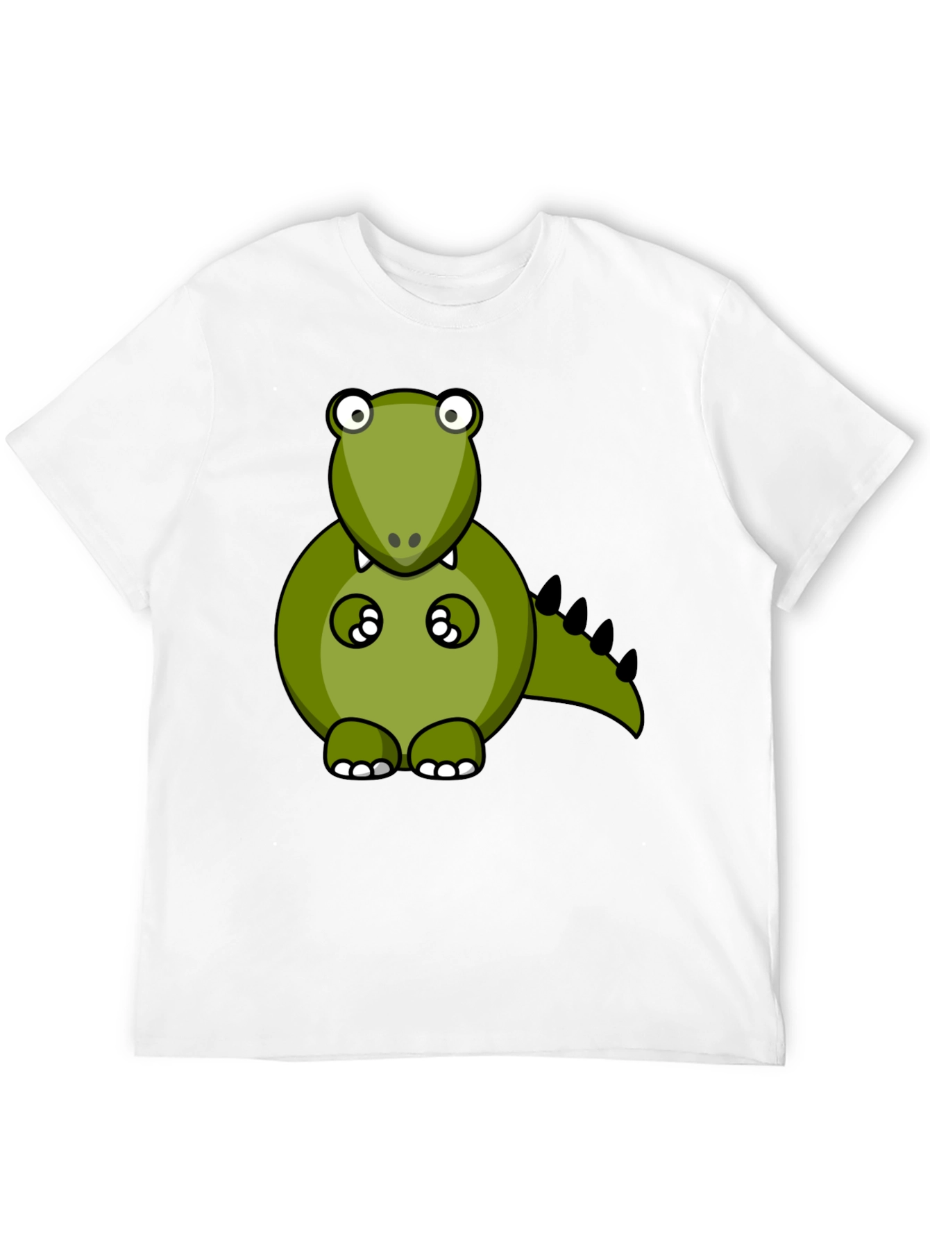 Black Cartoon Dinosaur Graphic Tee - Black T-Shirt view 12
