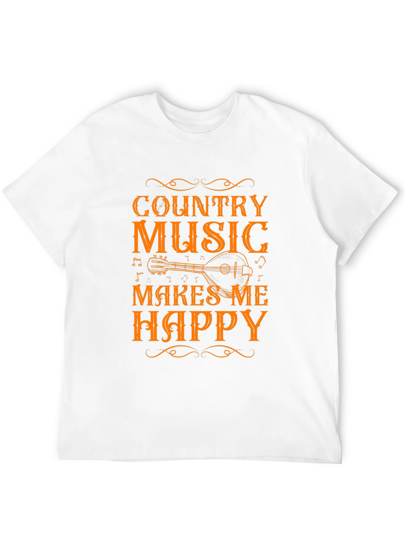 Black Country Music Makes Me Happy Black T-Shirt view 12