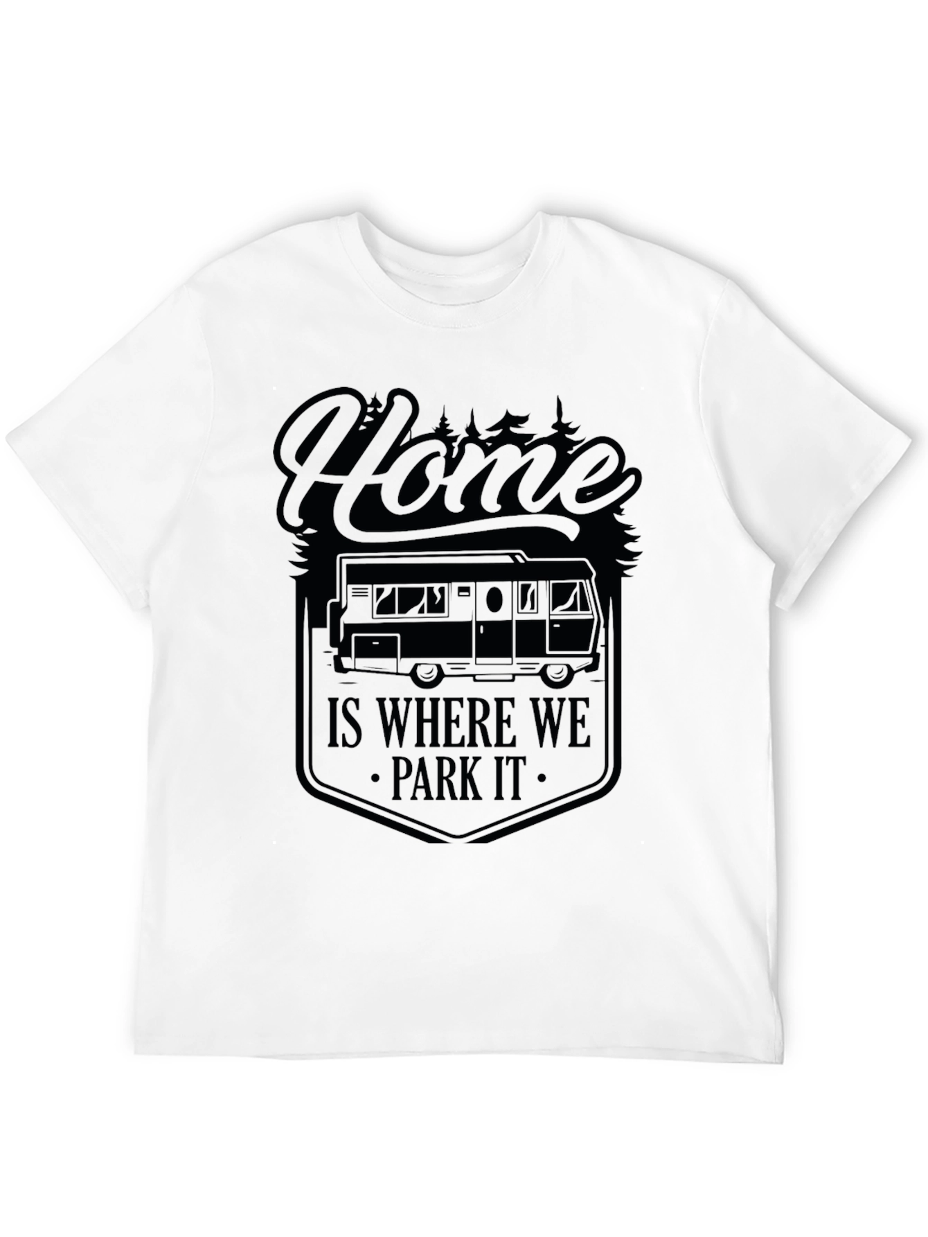 Black Home Is Where We Park It Camping T-Shirt view 12