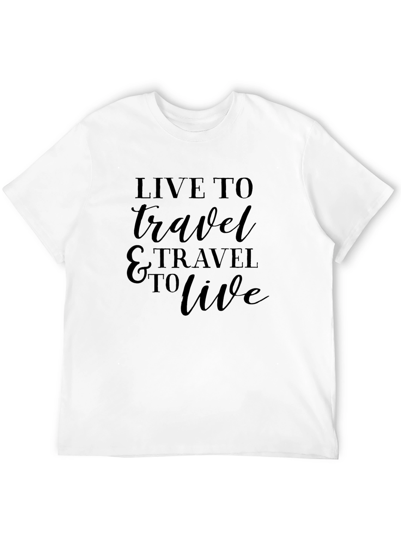 Black Live To Travel Black T-Shirt view 12