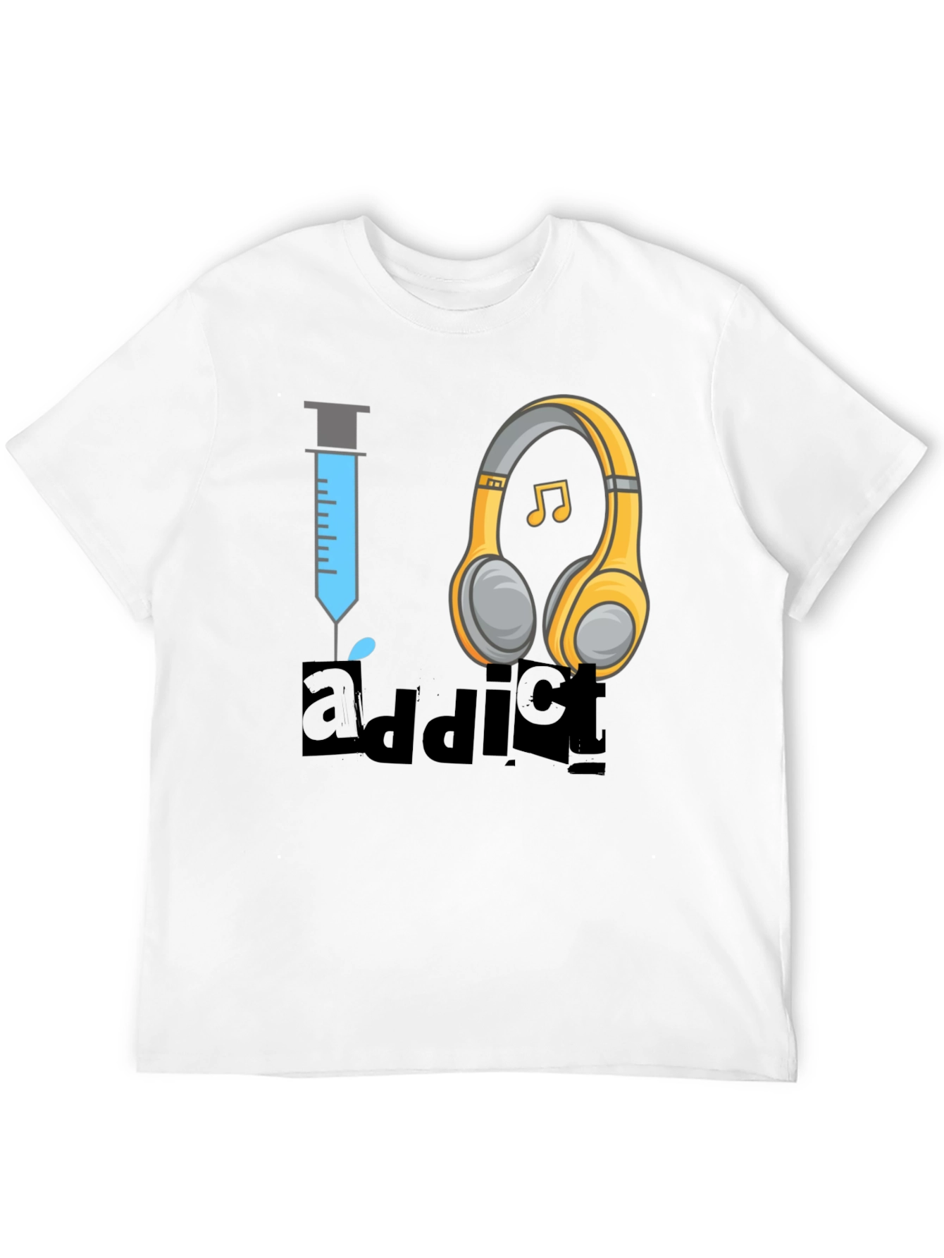 Black Music Addict T-Shirt - Novelty Graphic Tee view 12