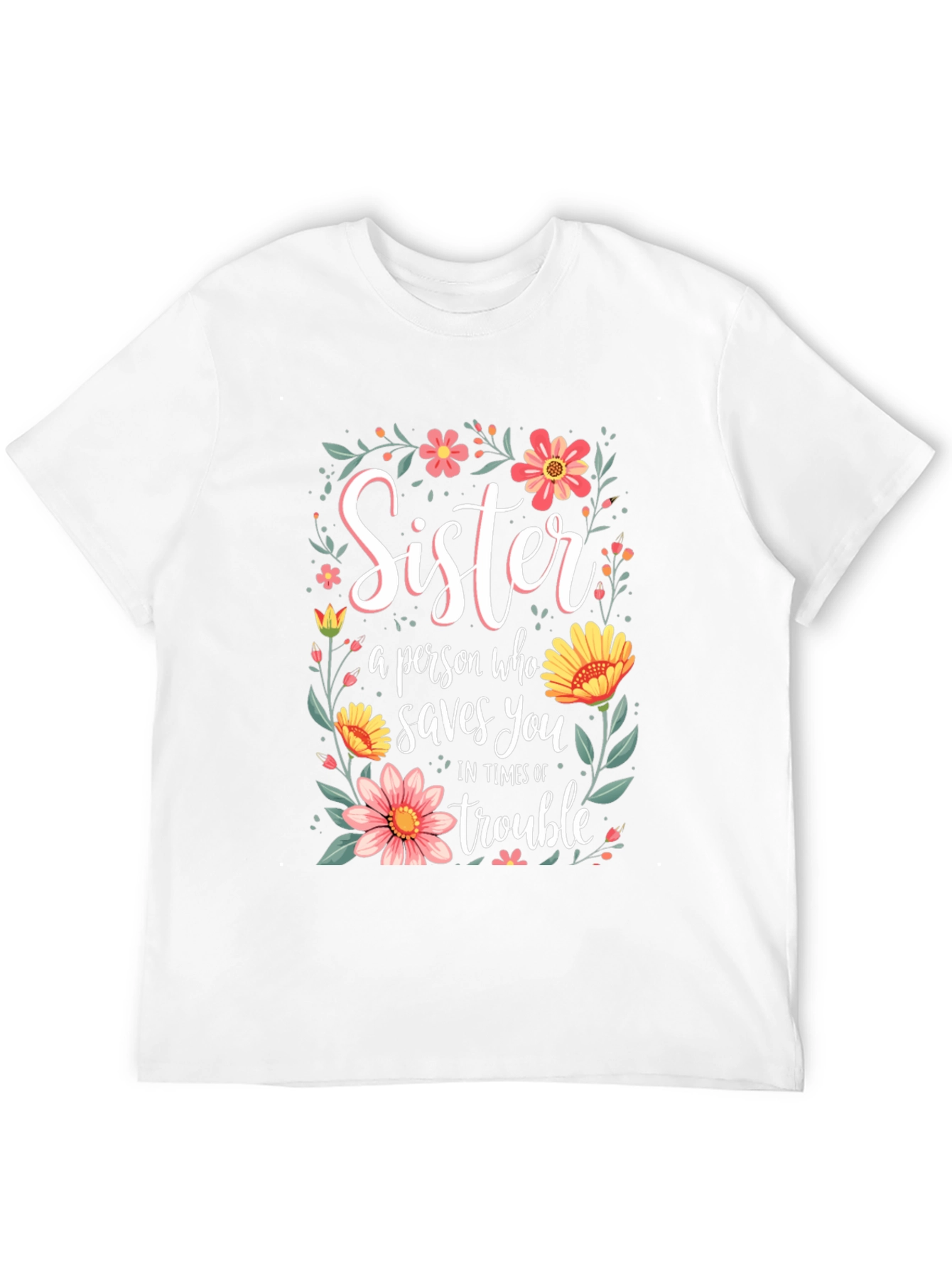 Black Sister Saves You Floral T-Shirt view 12