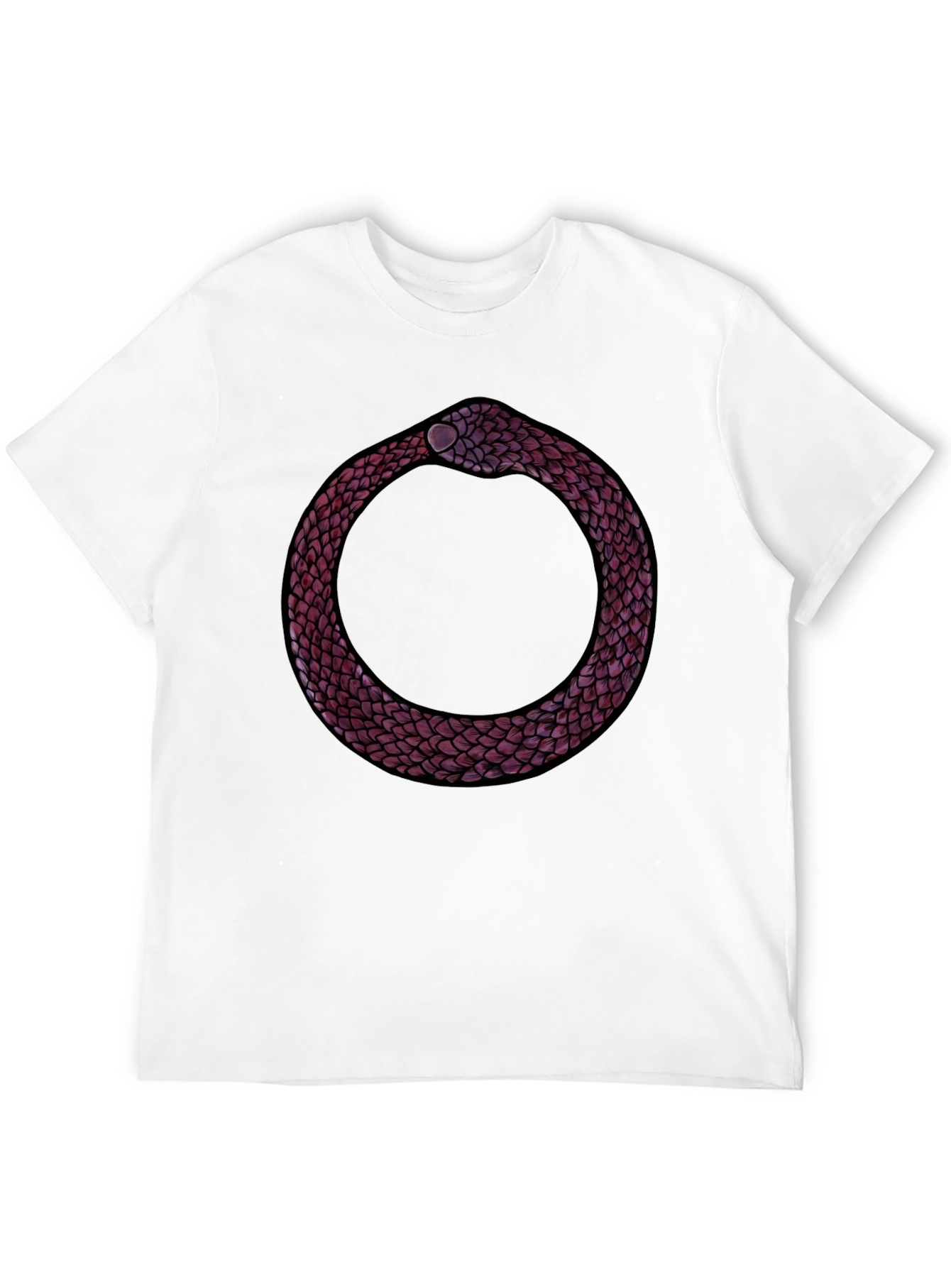 Black Ouroboros Snake Graphic Tee - Symbolic Design view 12