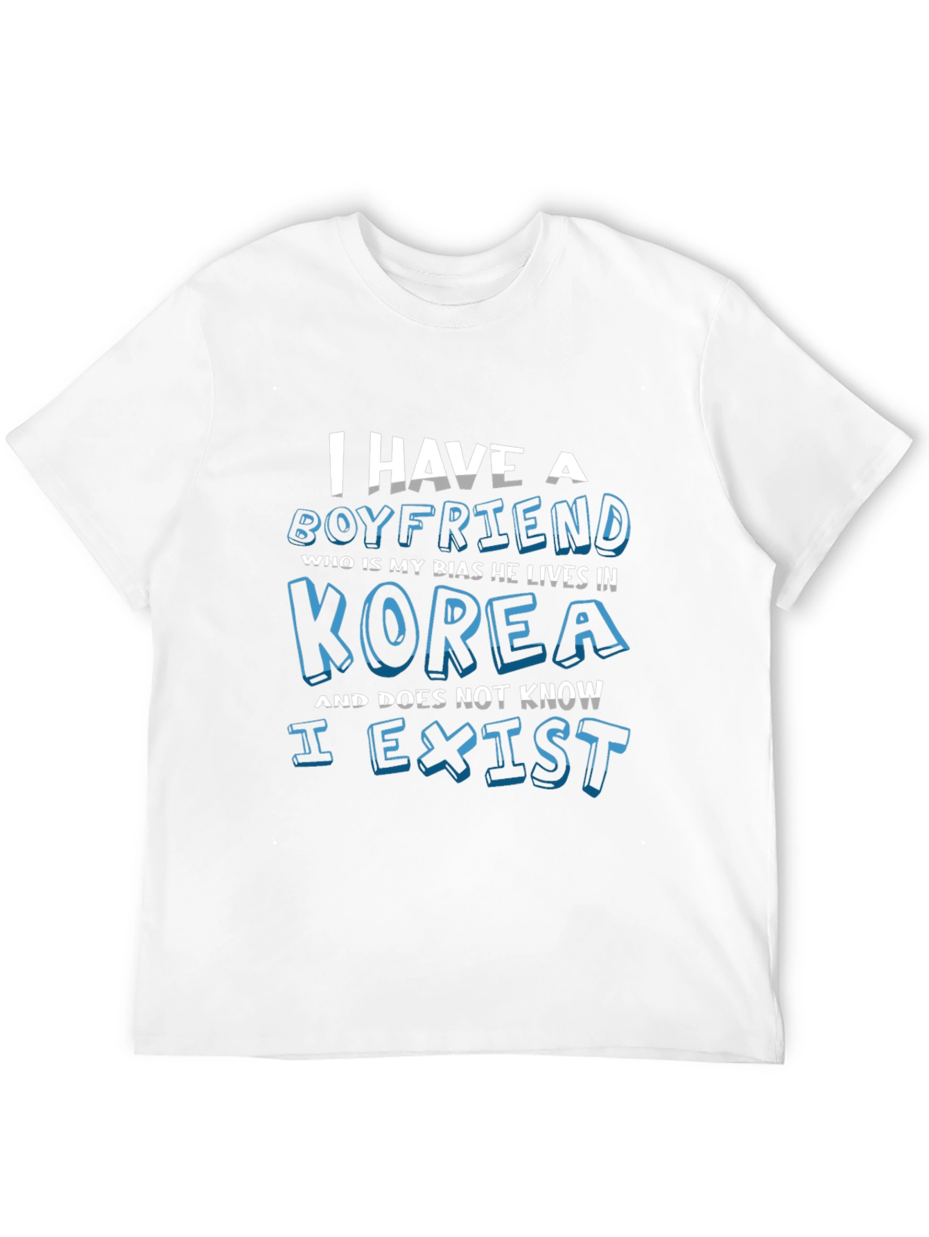 Black I Have a Boyfriend Korea T-Shirt view 12