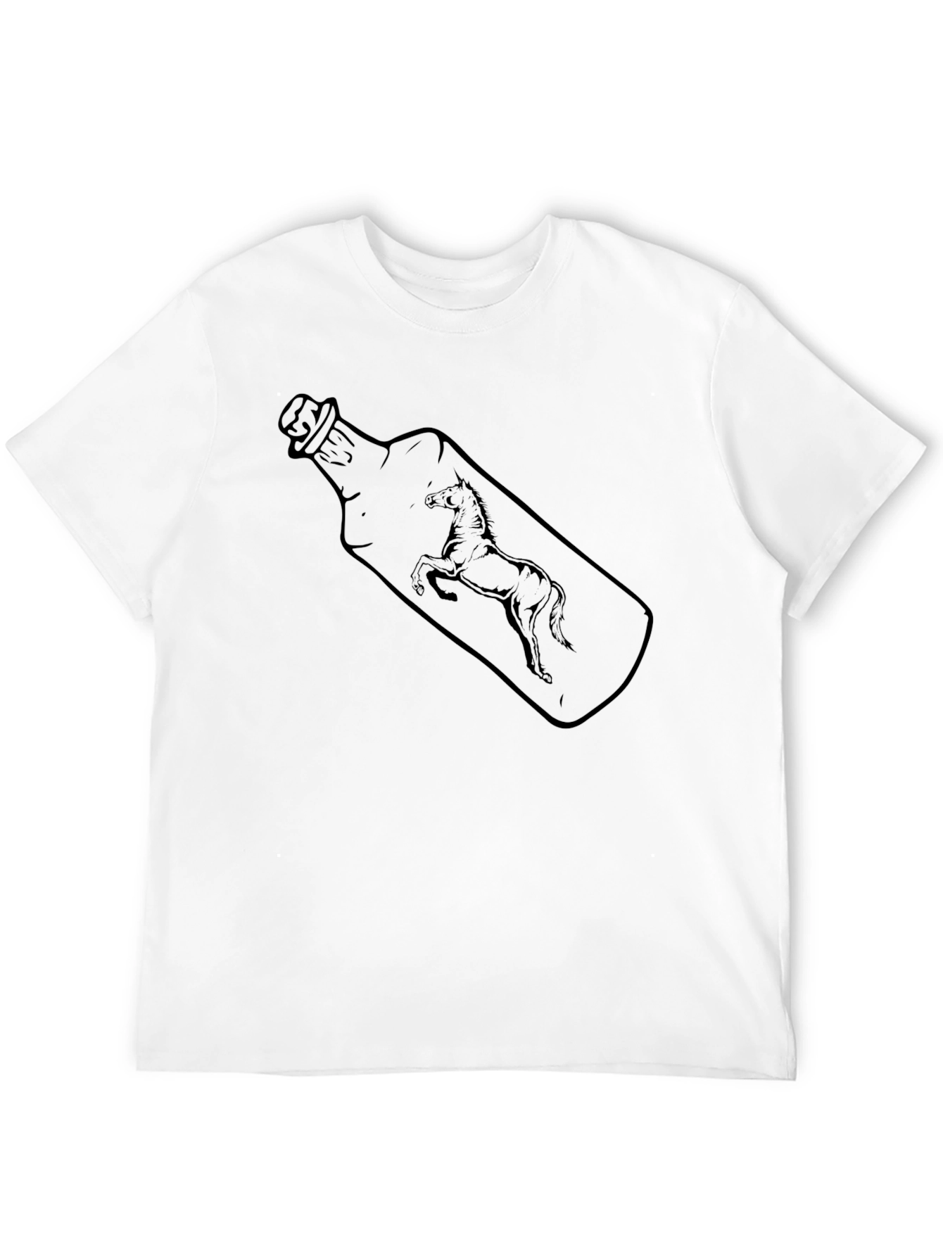 Black Horse in a Bottle Graphic Tee - Black Cotton T-Shirt view 12