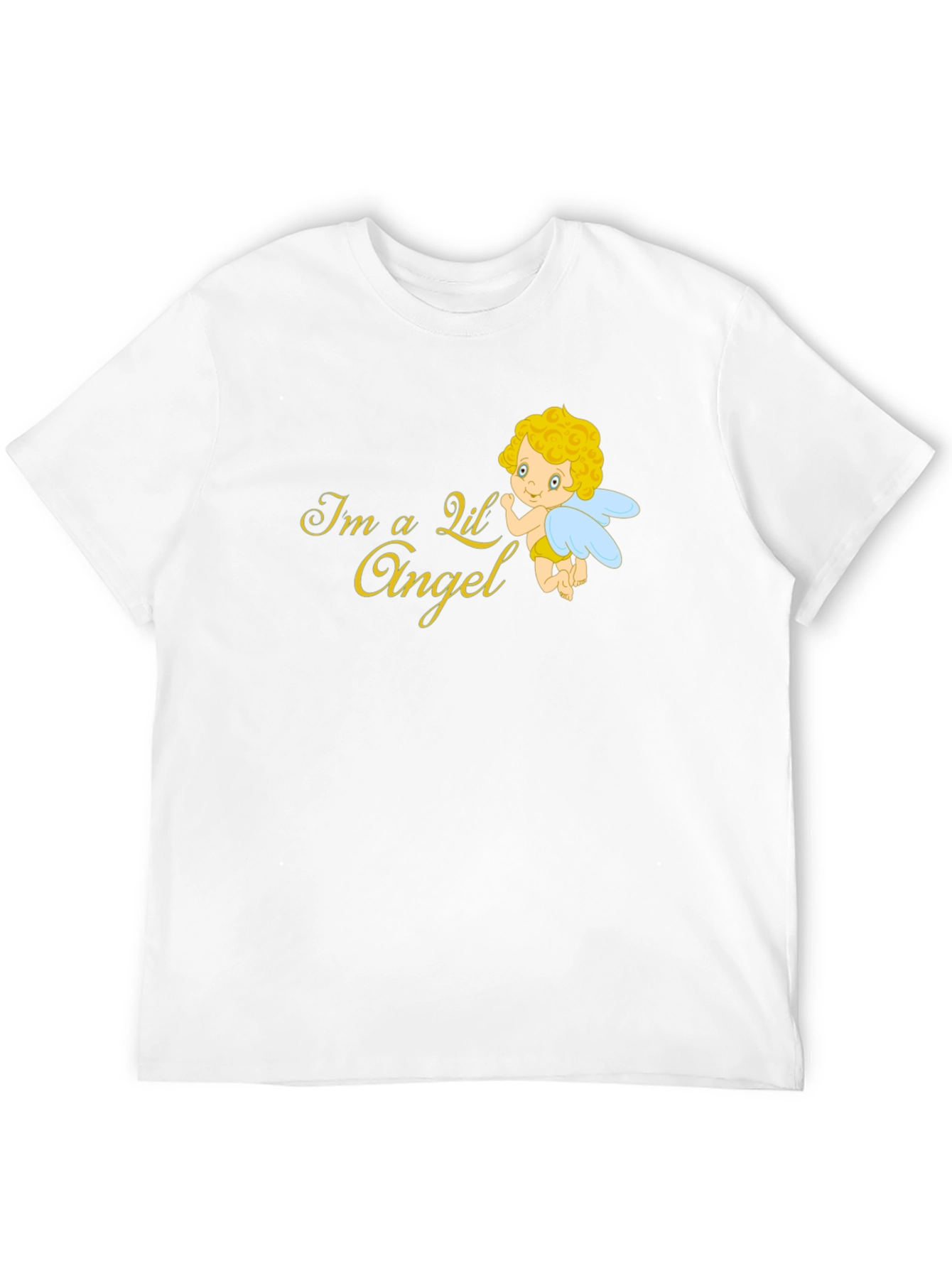 Black Cute Angel Graphic T-Shirt - Black view 12