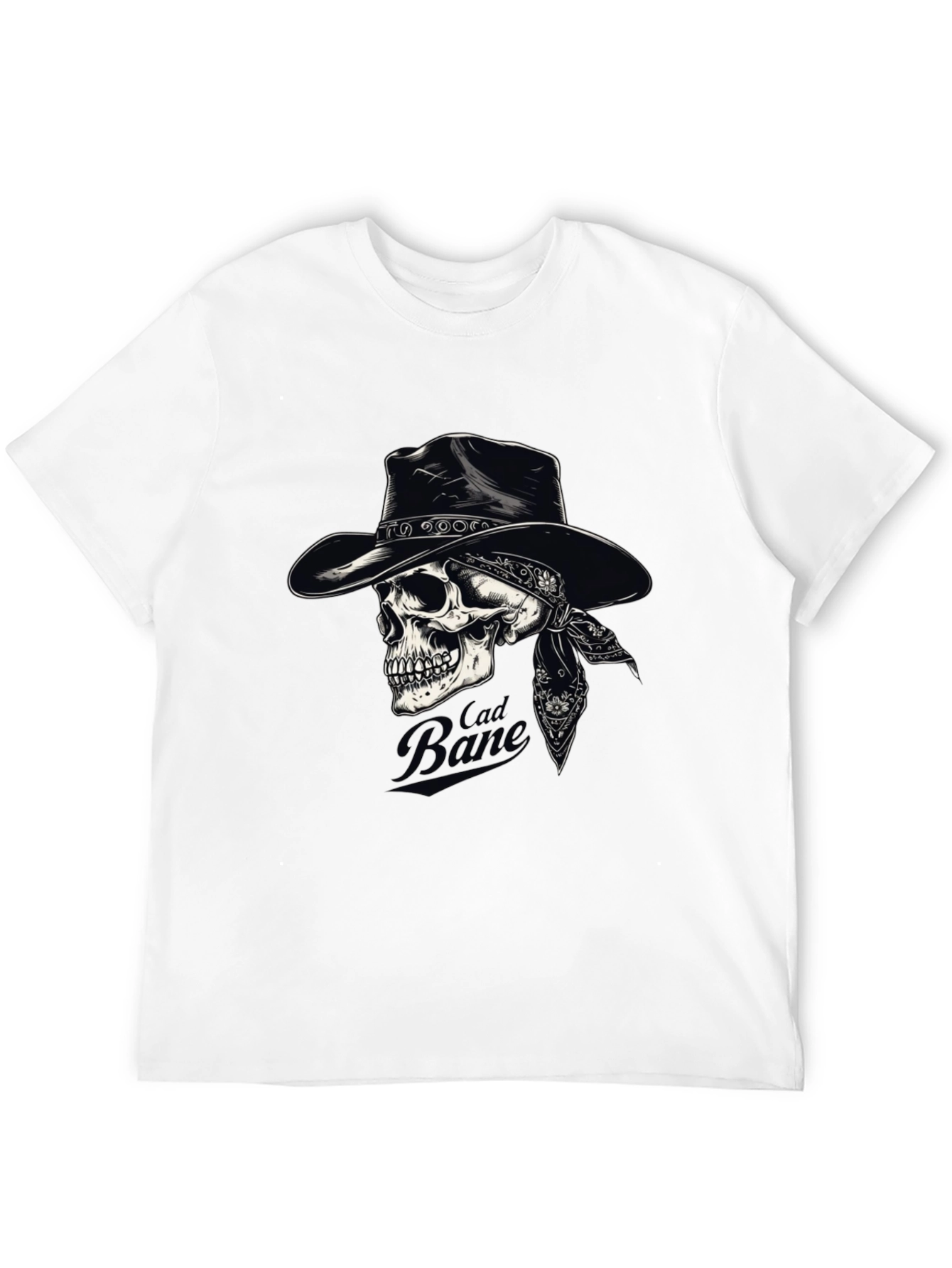 Black Cad Bane Skull Cowboy Black T-Shirt view 12