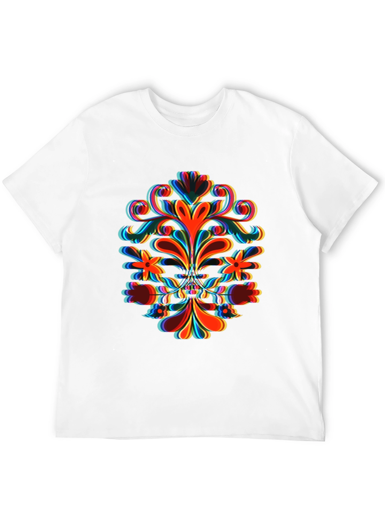 Black Psychedelic Floral Graphic Print Tee view 12