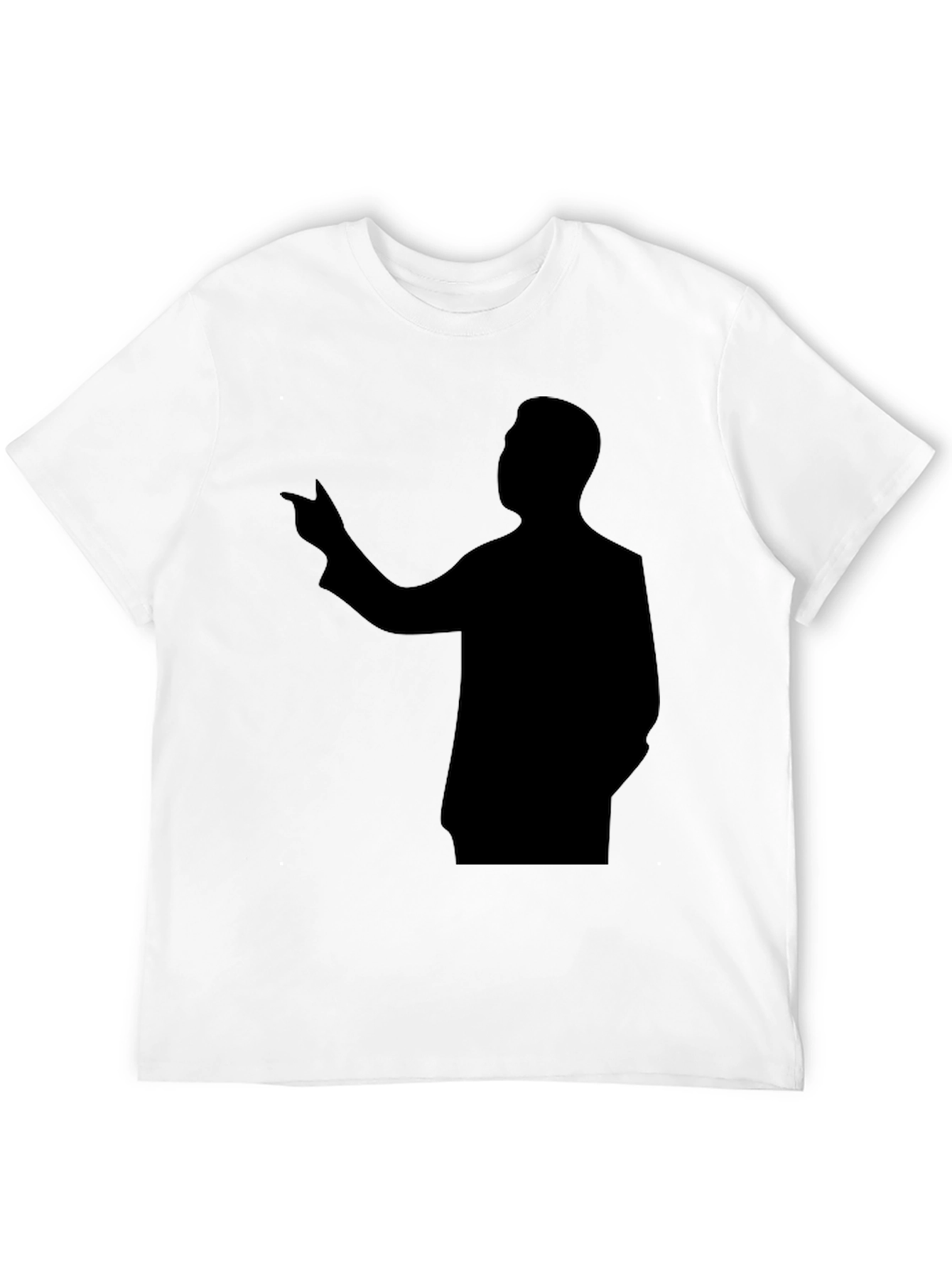 Black Silhouette Man Pointing T-Shirt view 12