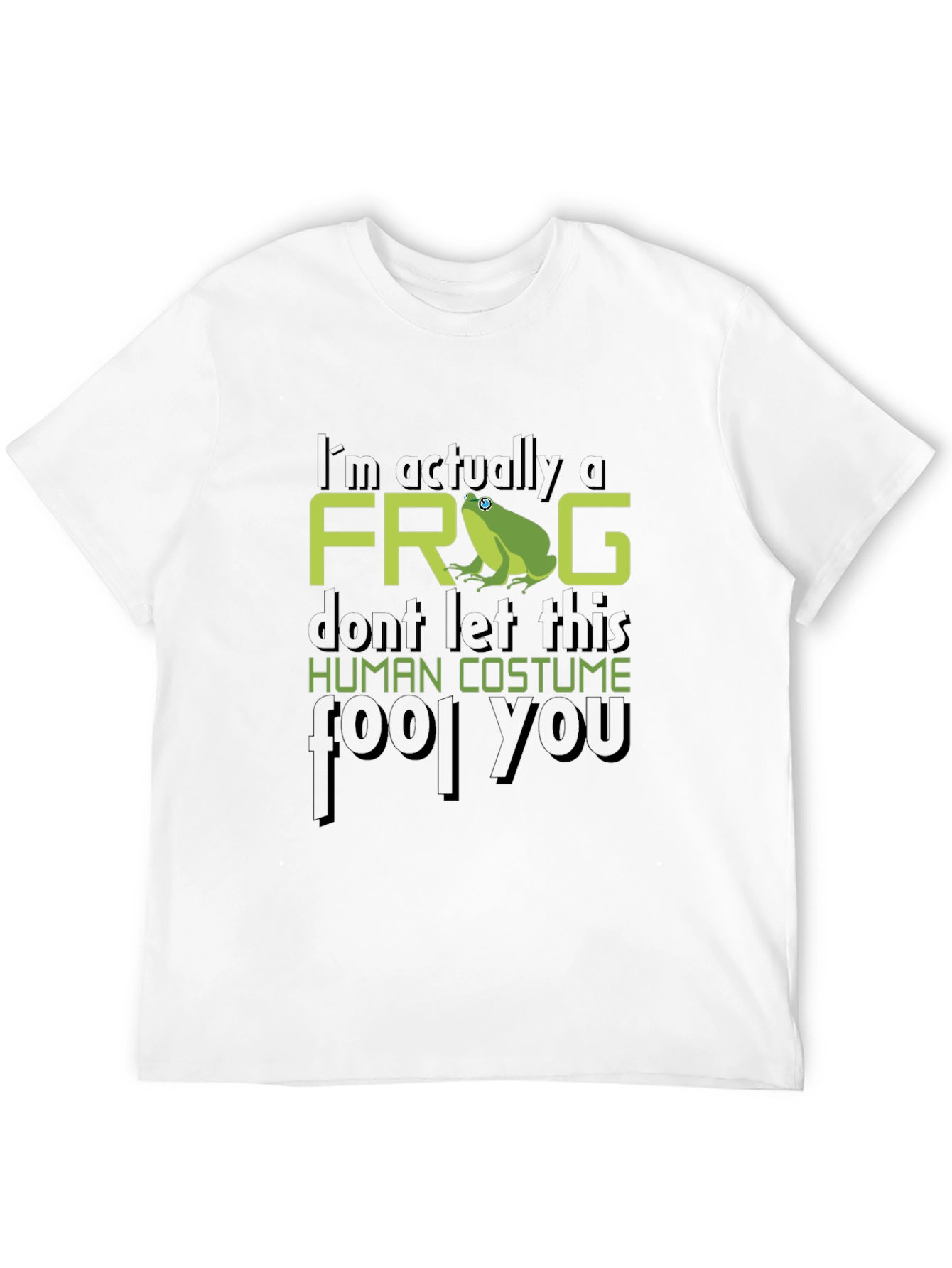 Black I'm Actually A Frog T-Shirt Funny Costume Tee view 12