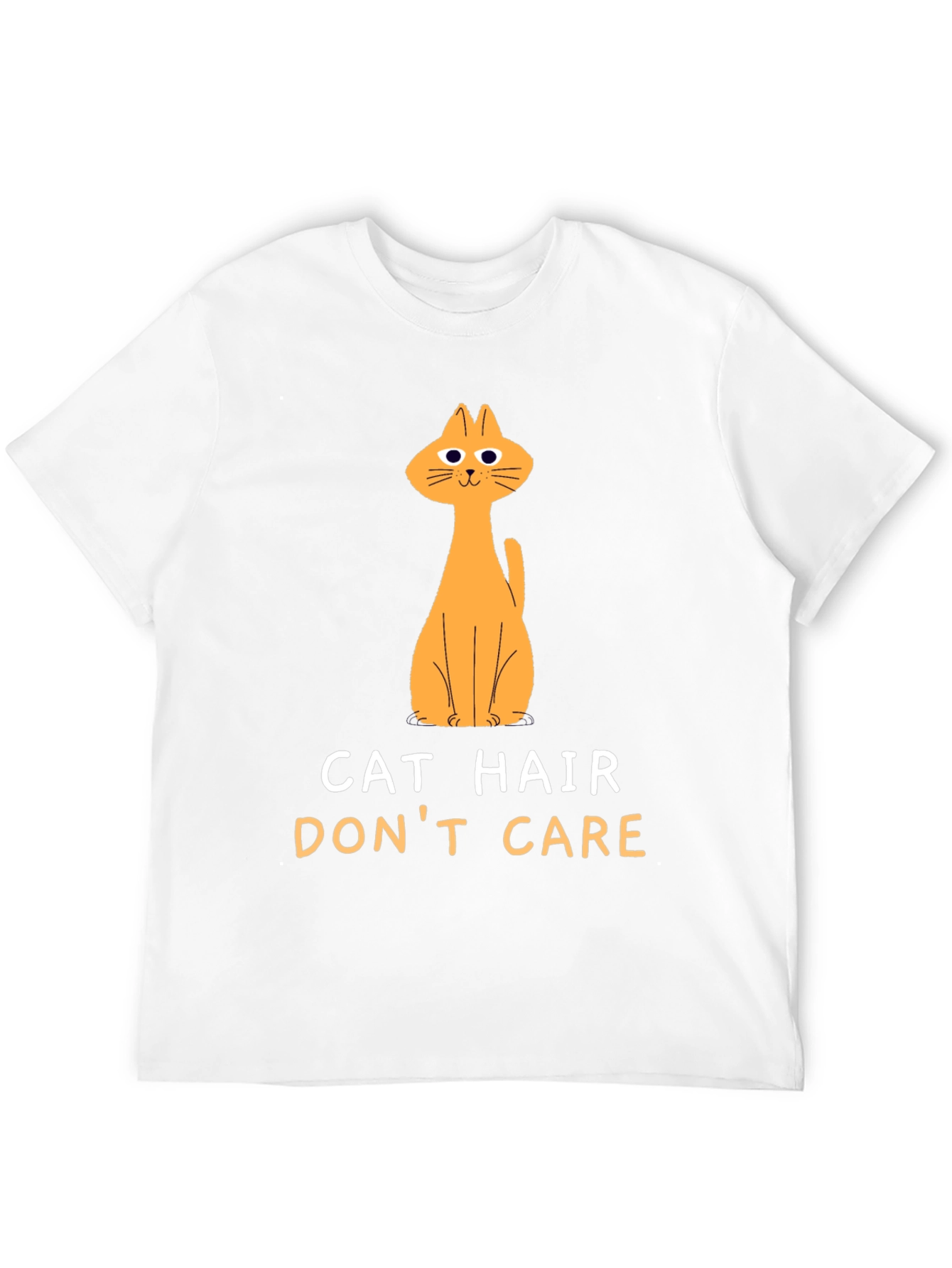 Black Cat Hair Don't Care Black T-Shirt view 12