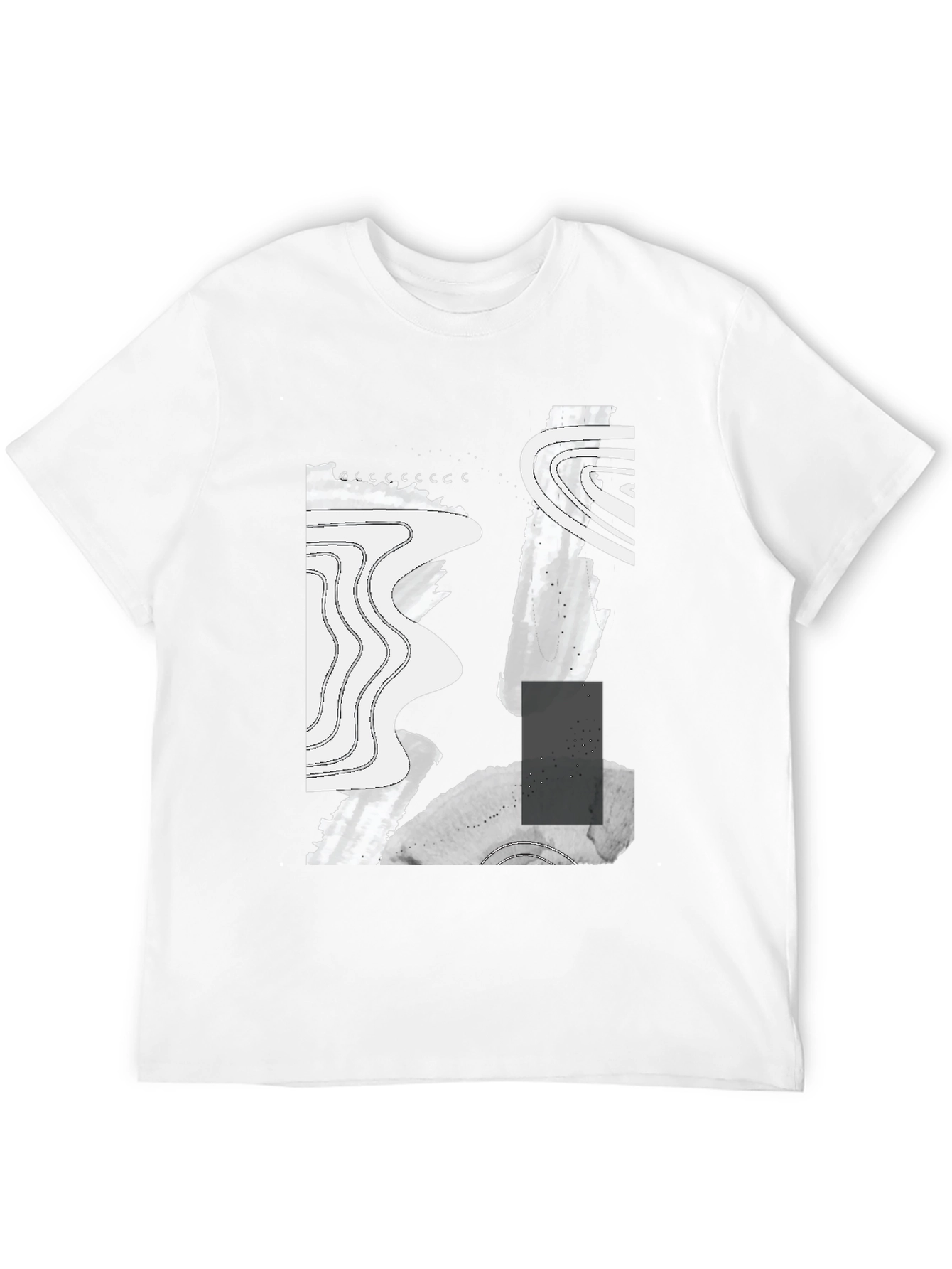 Abstract Graphic Print Black T-Shirt - 12