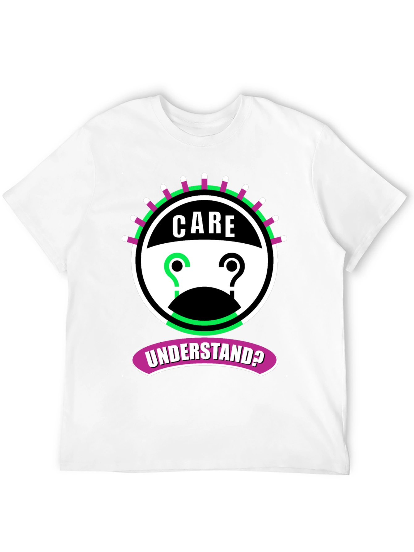Black Care Understand? Graphic Tee - Black Cotton T-Shirt view 12