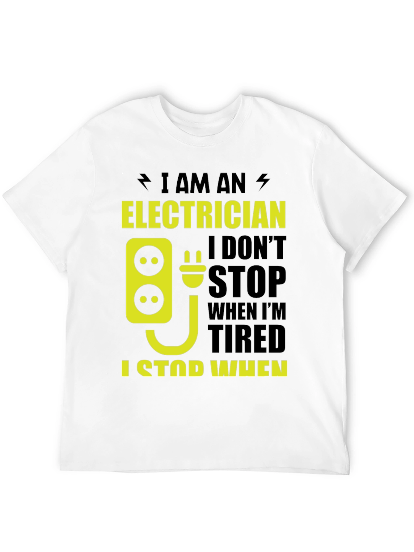 Black Electrician T-Shirt - Funny I Stop When Done Tee view 12