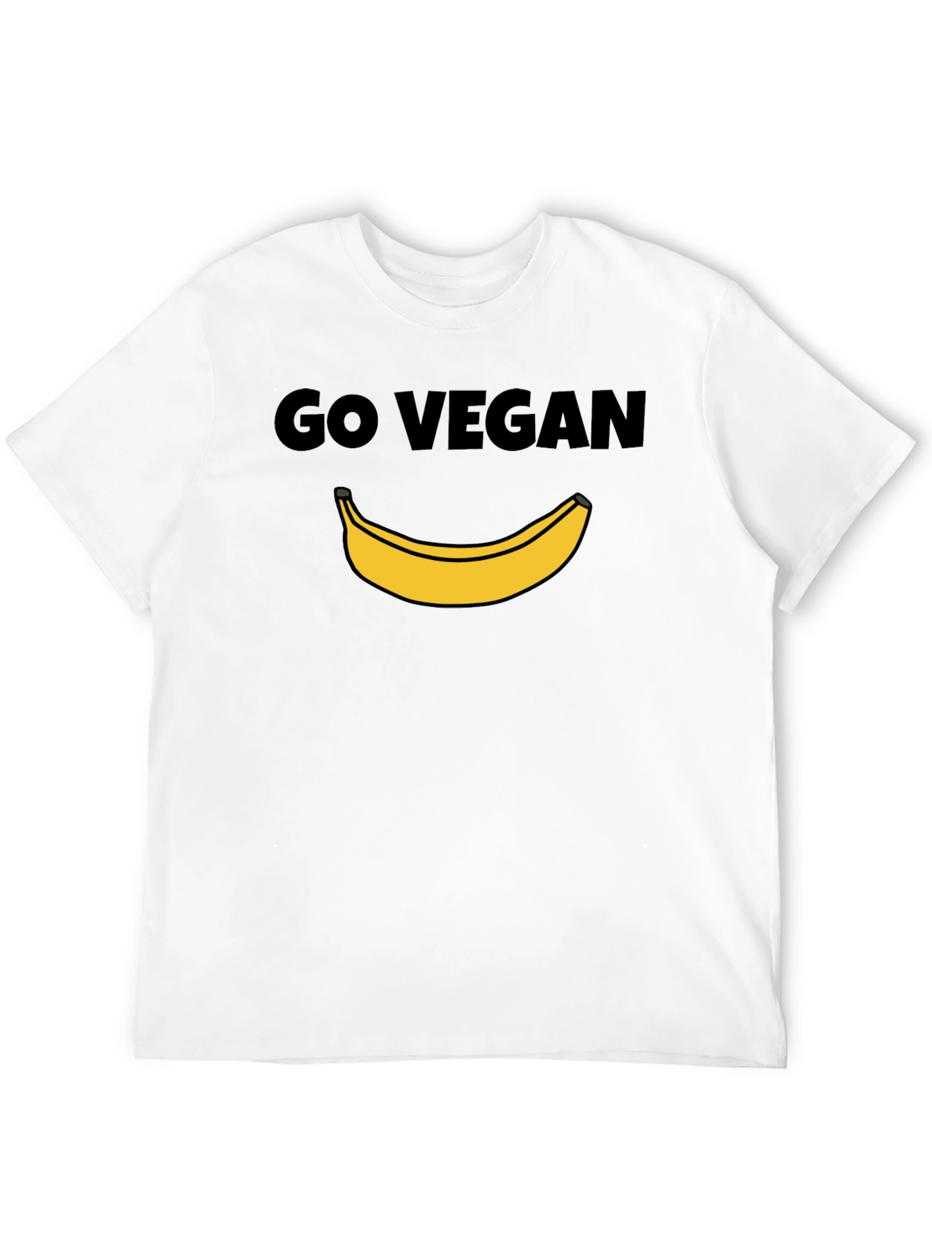 Black Go Vegan Banana Graphic Tee - Unisex Black T-Shirt view 12
